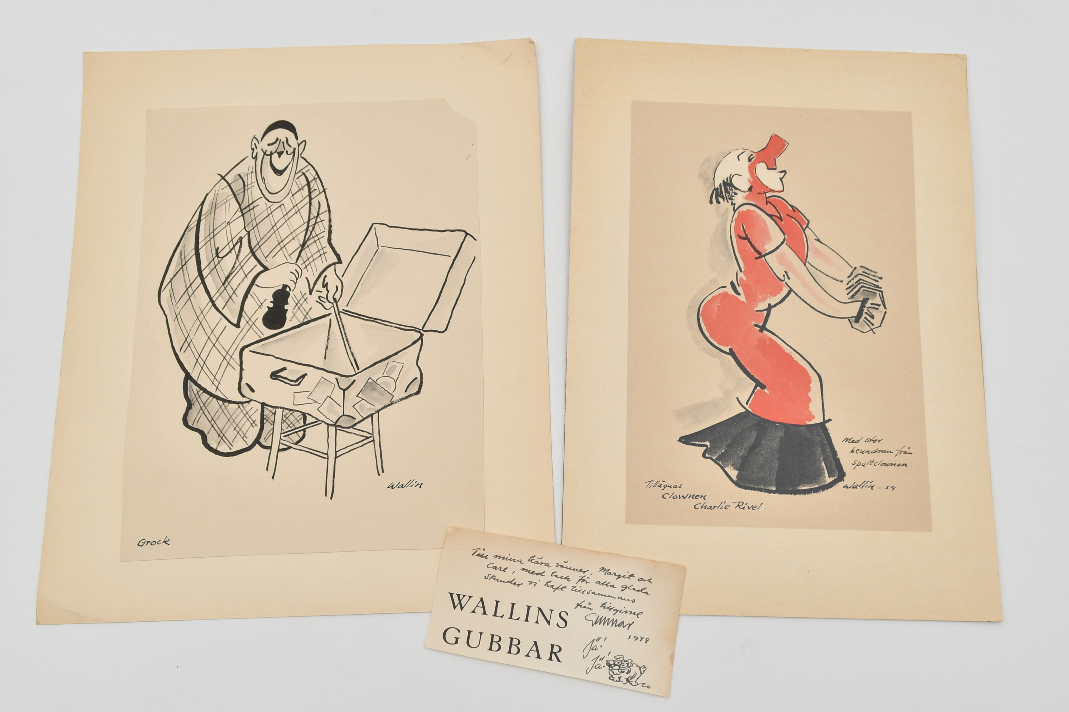 GUNNAR WALLIN. Wallins Gubbar. 2st originalteckningar.