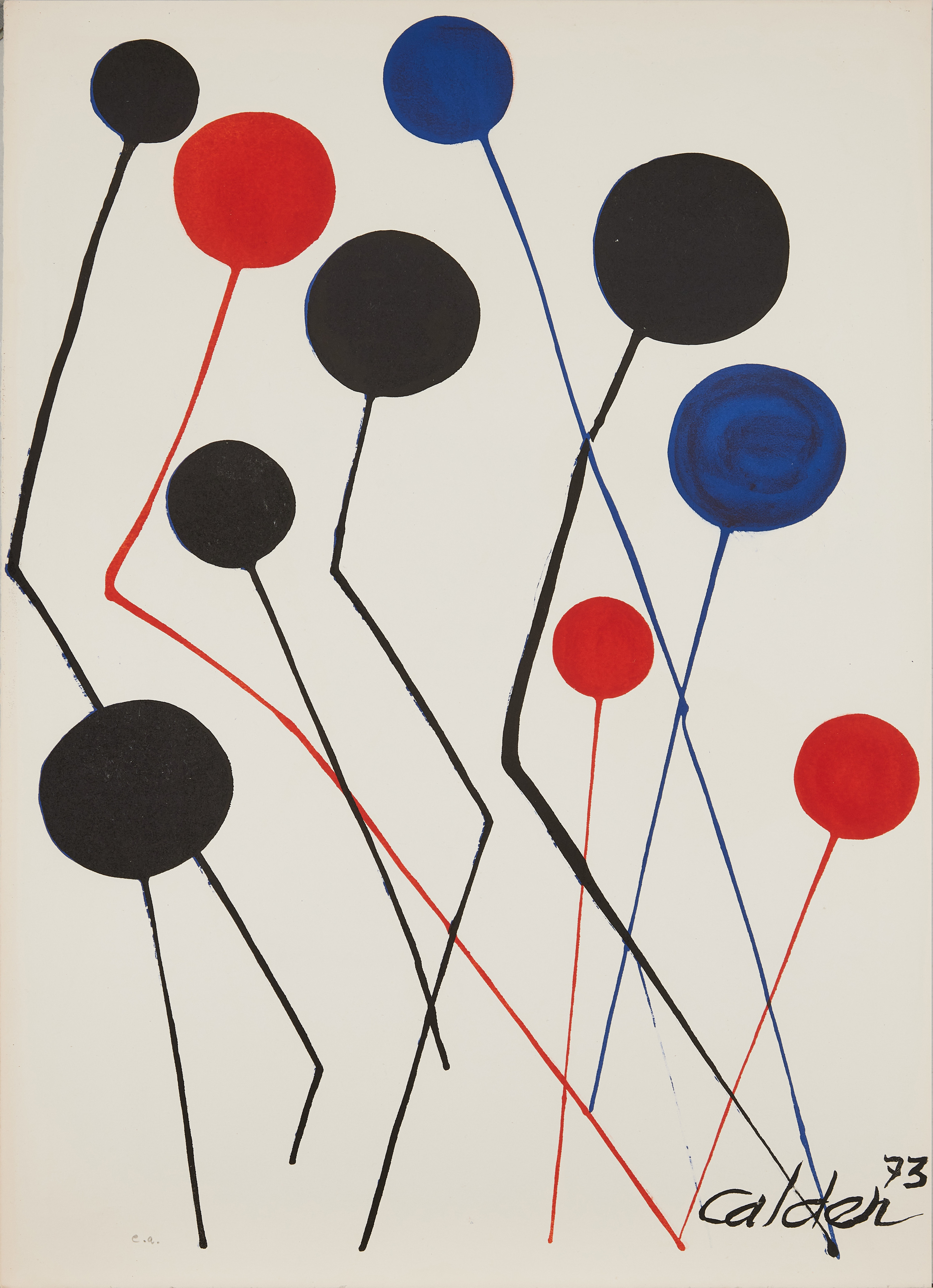 ALEXANDER CALDER. EFTER. ”Ballons”, färglitografi, signerad och daterad i trycket, numrerad.