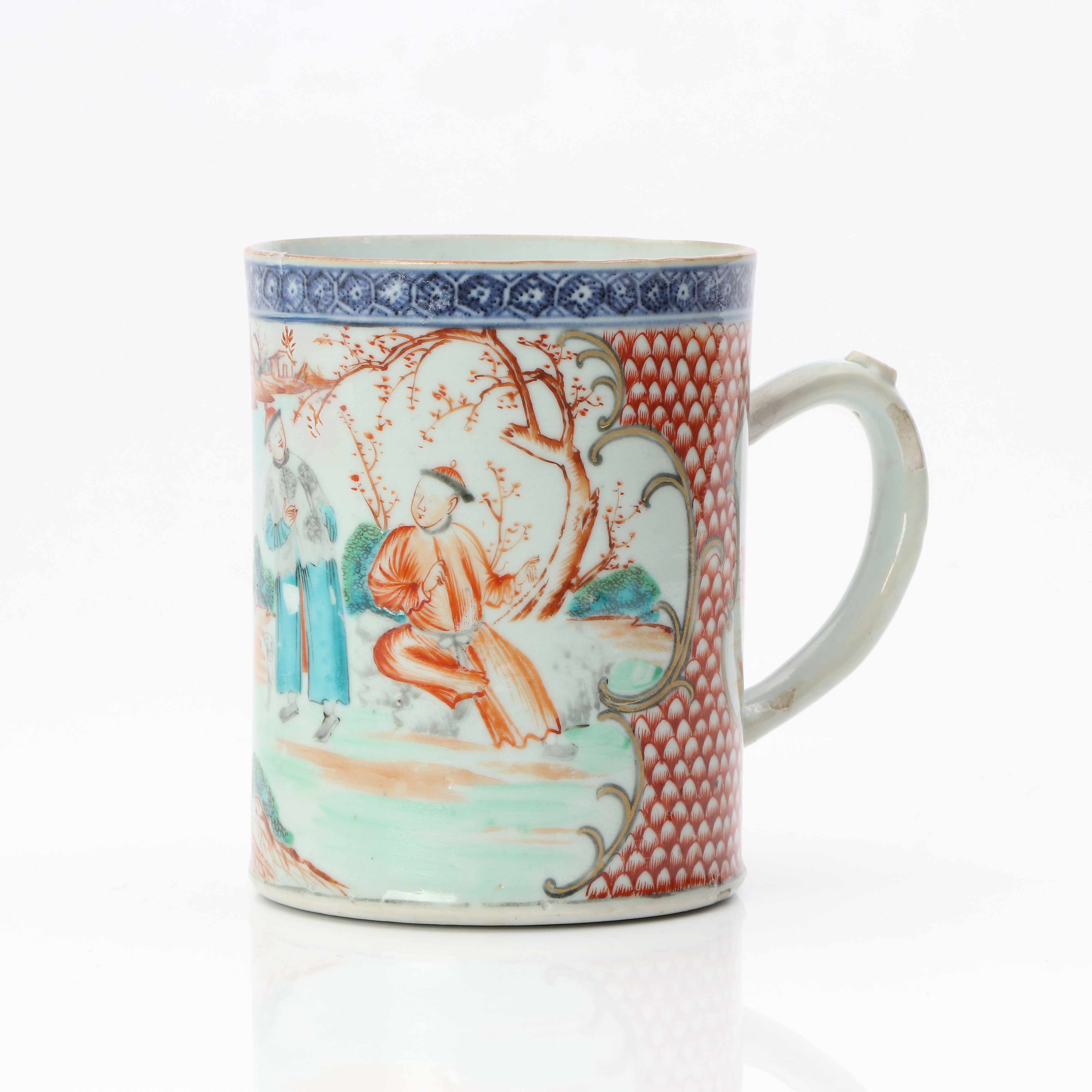 STOP. Porslin med mandarindekor. Kina, 1700-tal.