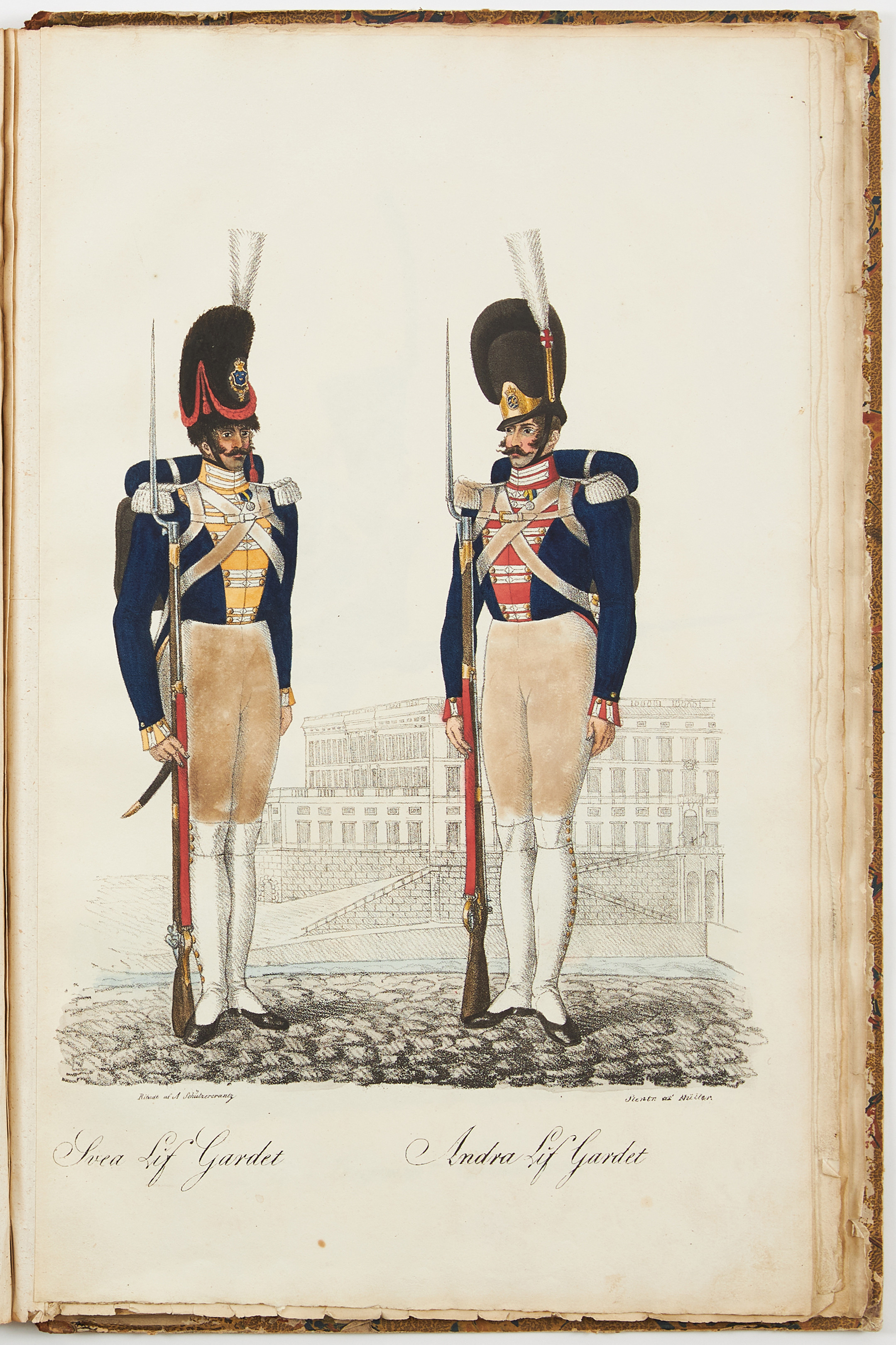 SCHÜTZERCRANTZ KONGL. SVENSKA ARMÉENS UNIFORMER, 1824-25, proveniens Anckarsvärd.
