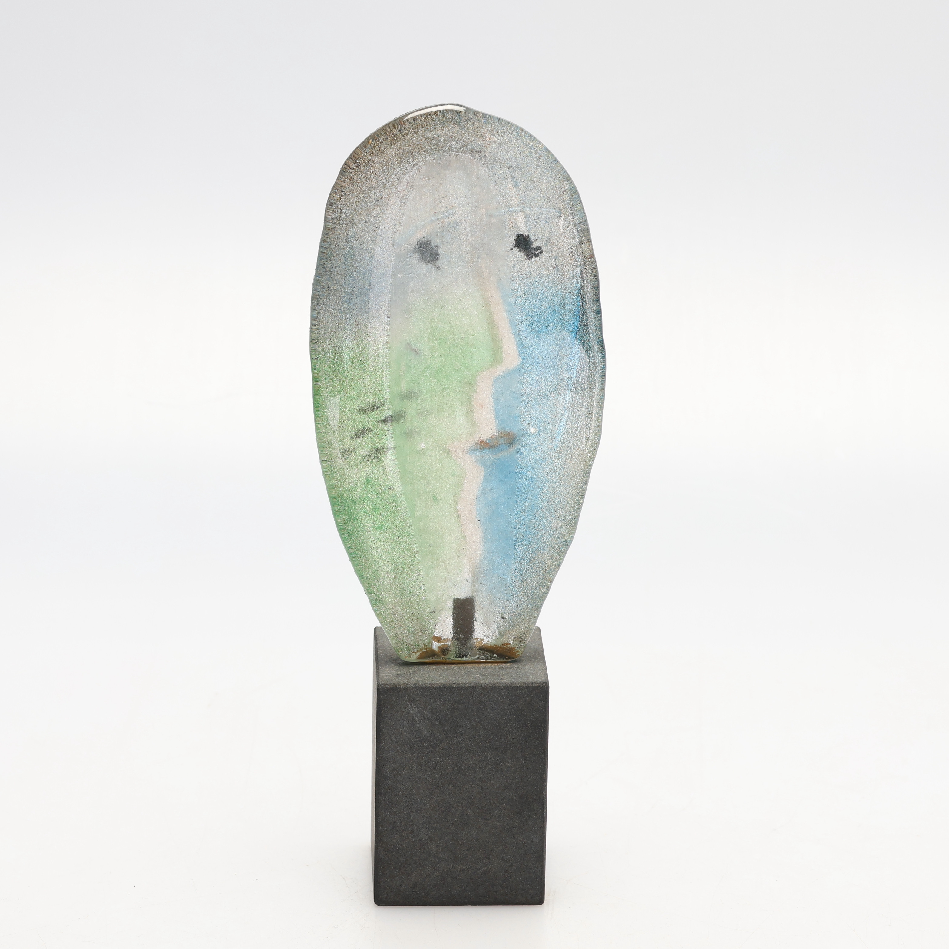 EVA ULLBERG. Skulptur, glas, sandgjutet glas, signerad, daterad -11.