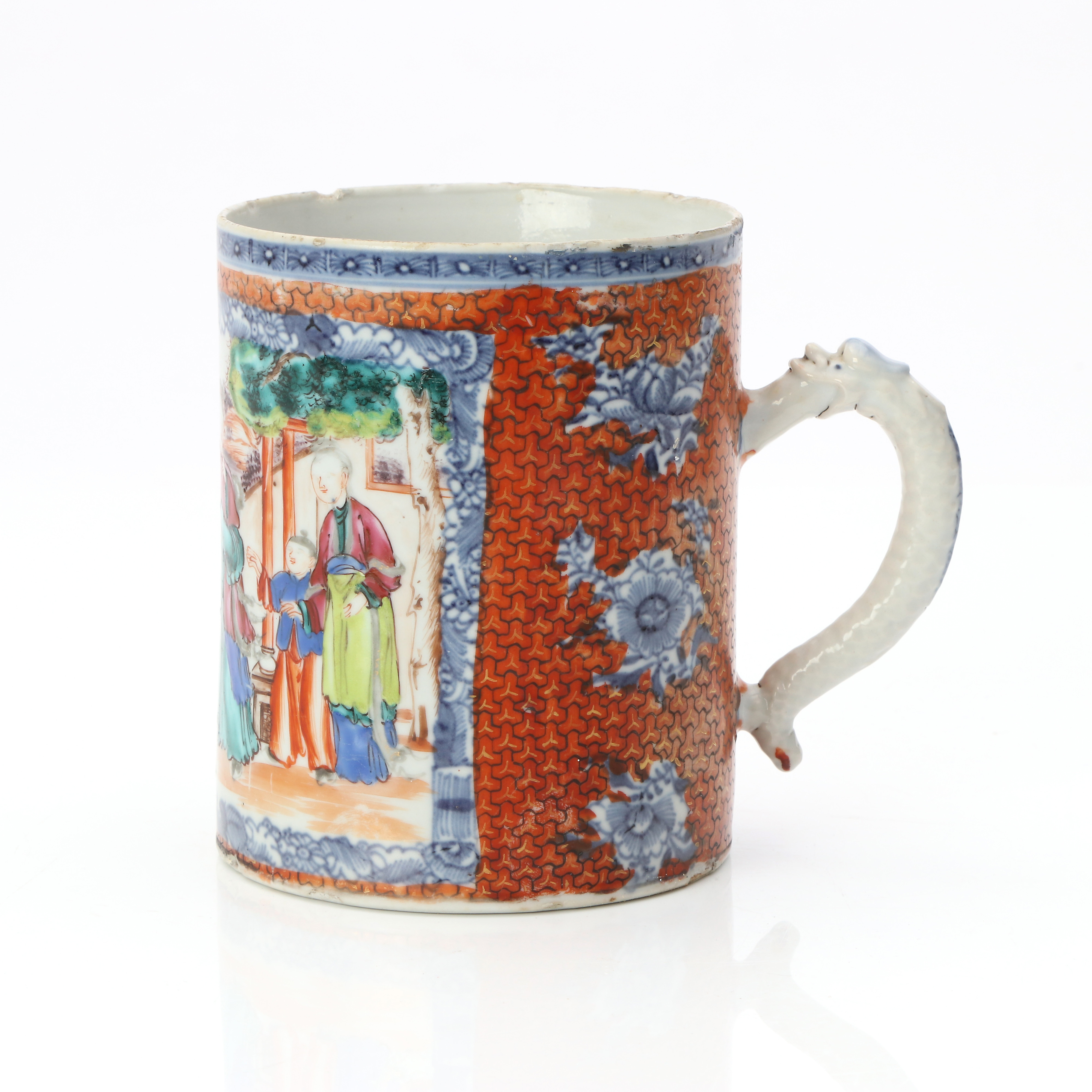 STOP. Porslin med mandarindekor. Kina, 1700-tal.