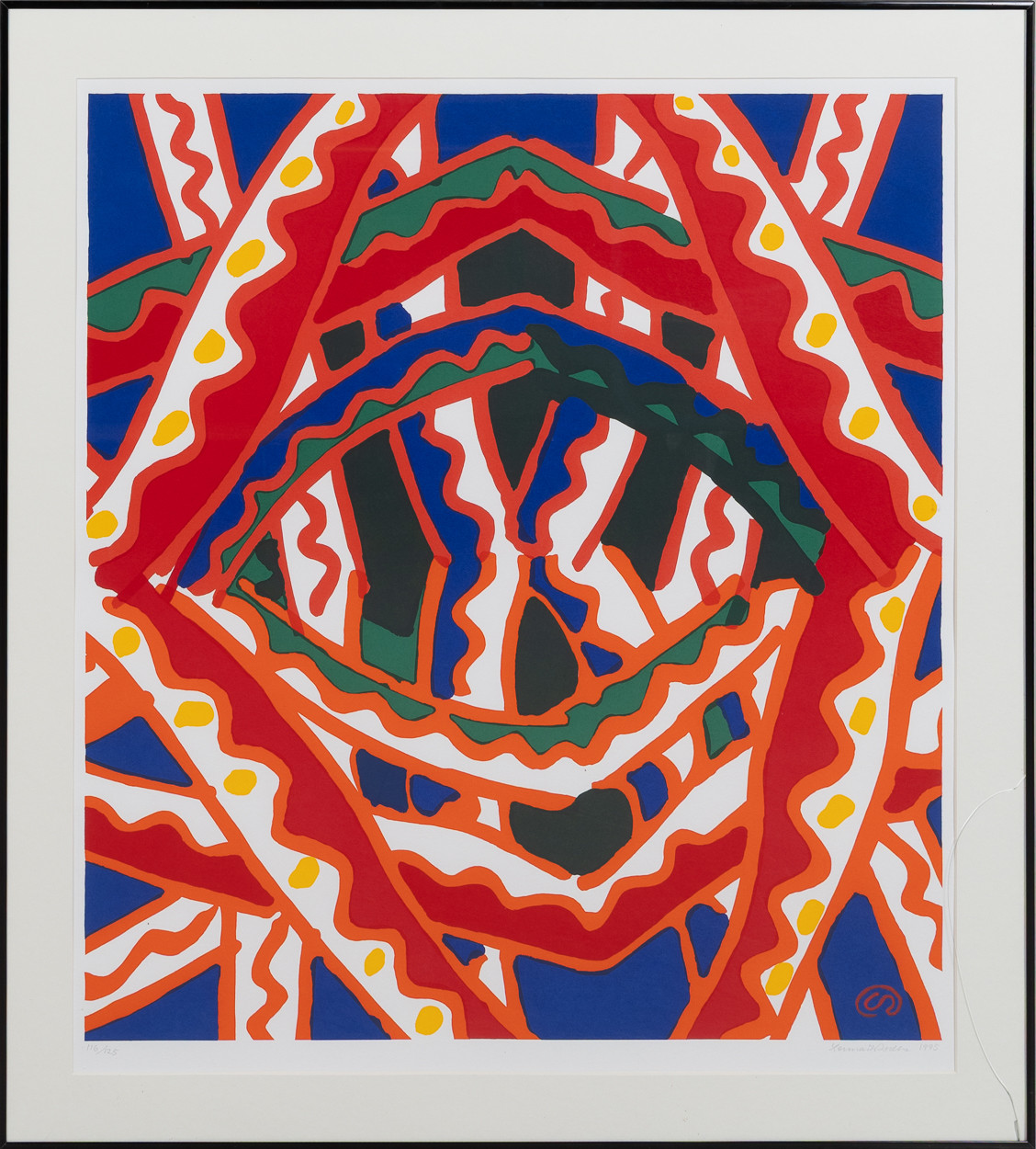 LENNART RODHE. Komposition, färglitografi.