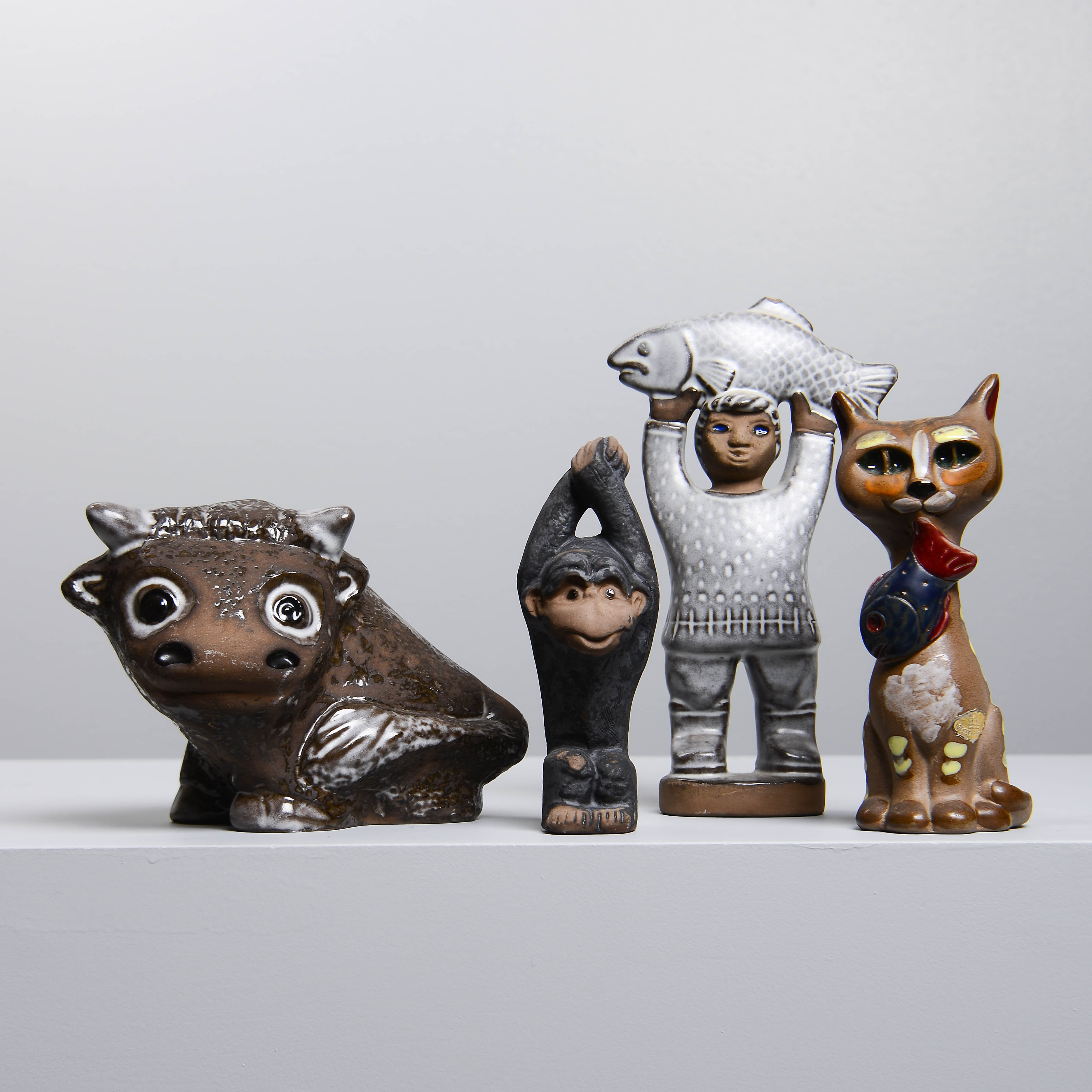 FIGURINER, 4 st, Ester Wallin & Dorothy Clough, Upsala-Ekeby, 1969-73.