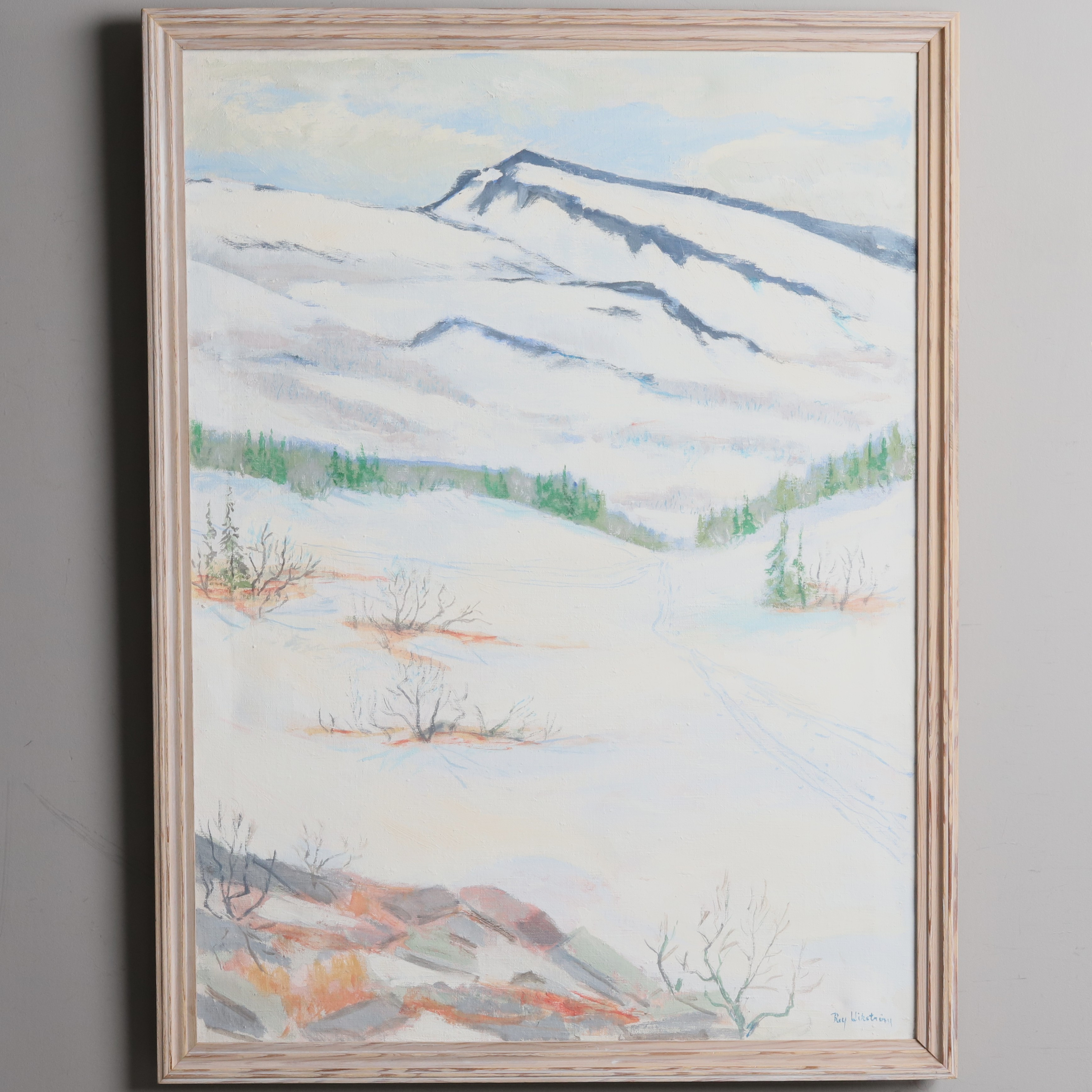 ROLF WIKSTRÖM. Olja på duk. "Vinterlandskap", signerad.