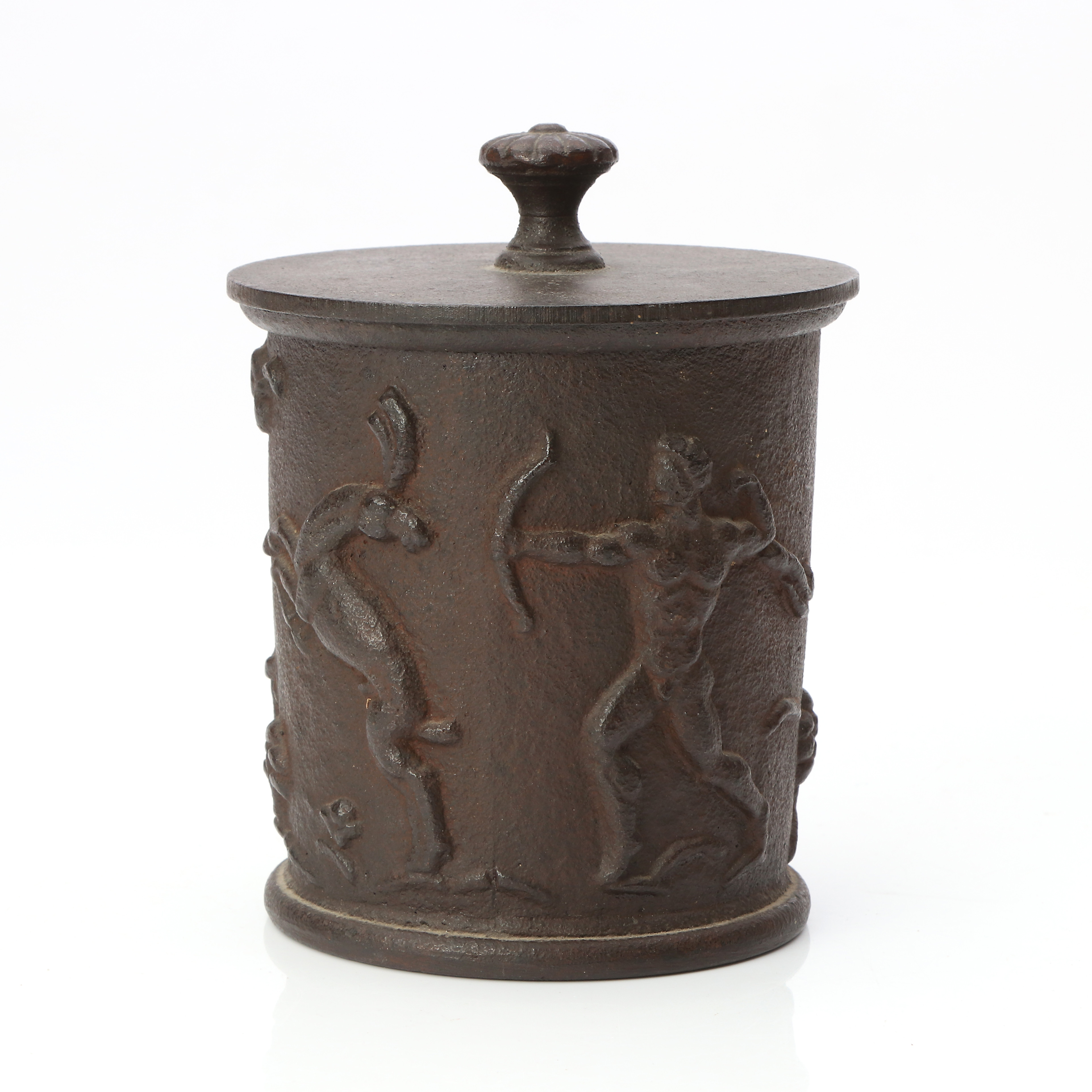 CARL ELMBERG. TOBAKSBURK. Gjutjärn. Art deco, 1900-talets första hälft. Omärkt.