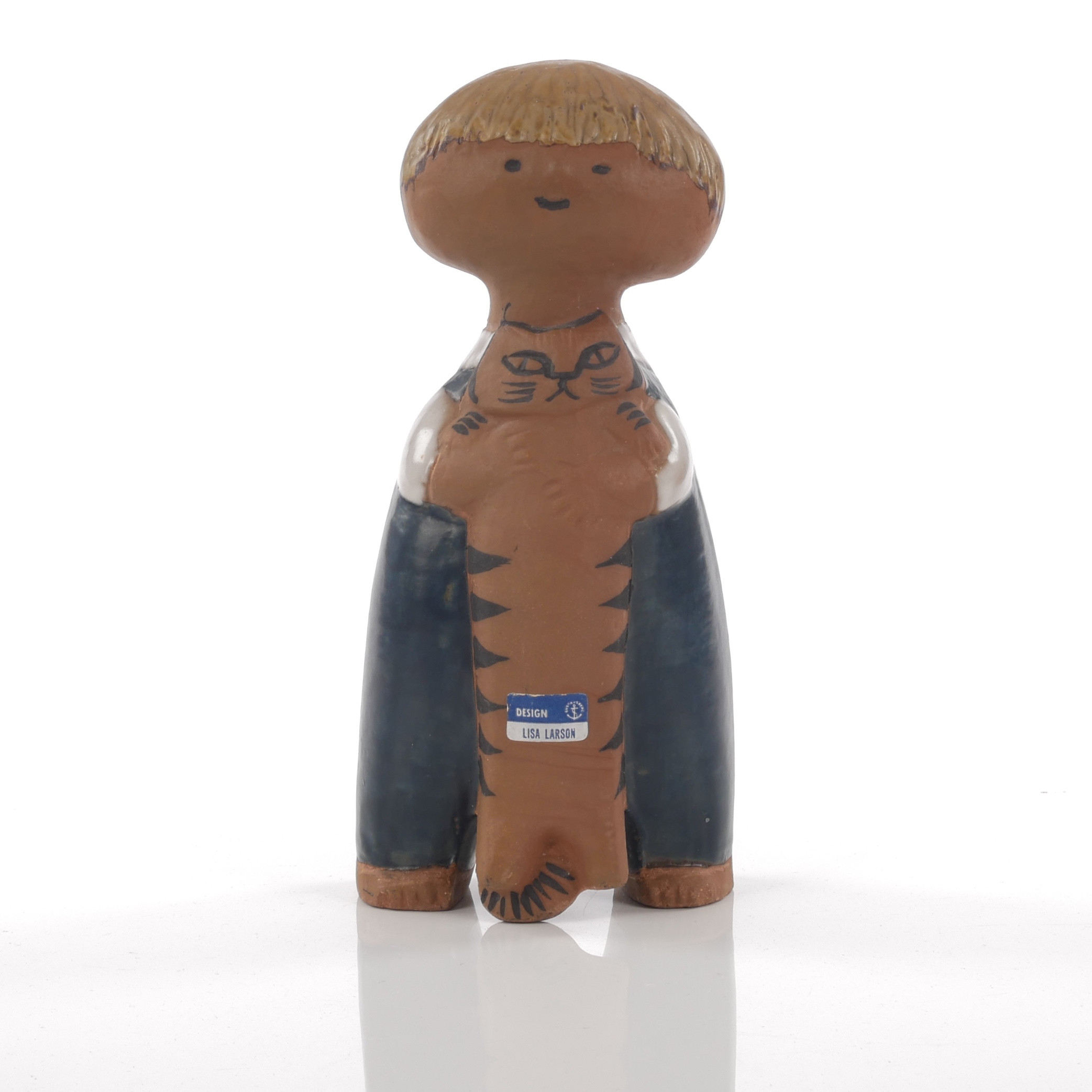 LISA LARSON. "Pelle" från serien "Larsons Ungar", delvis glaserat stengods, Gustavsberg, 1964-1980.