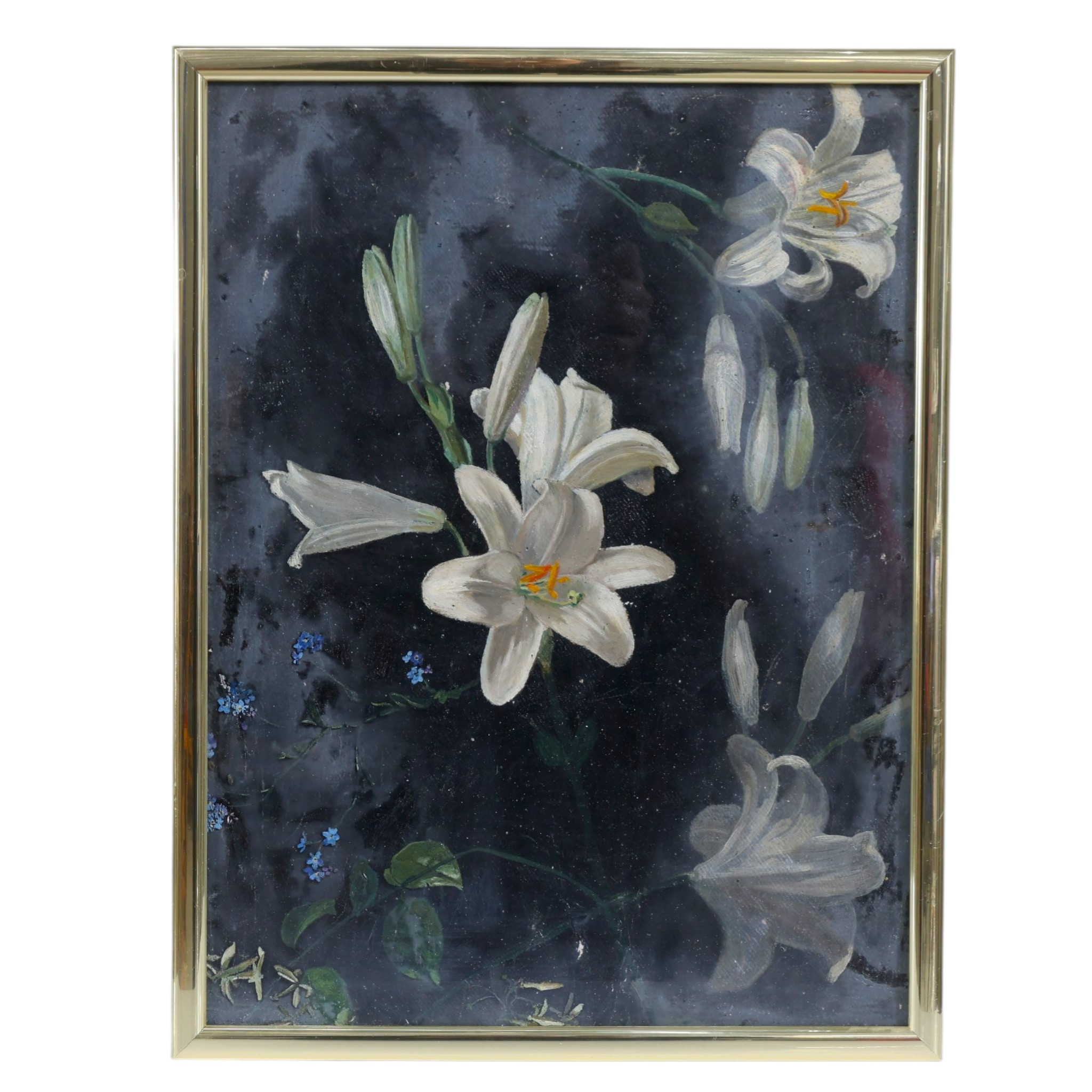 GUSTAF BÖKLIN. TILLSKRIVEN. Liljor, olja på duk.