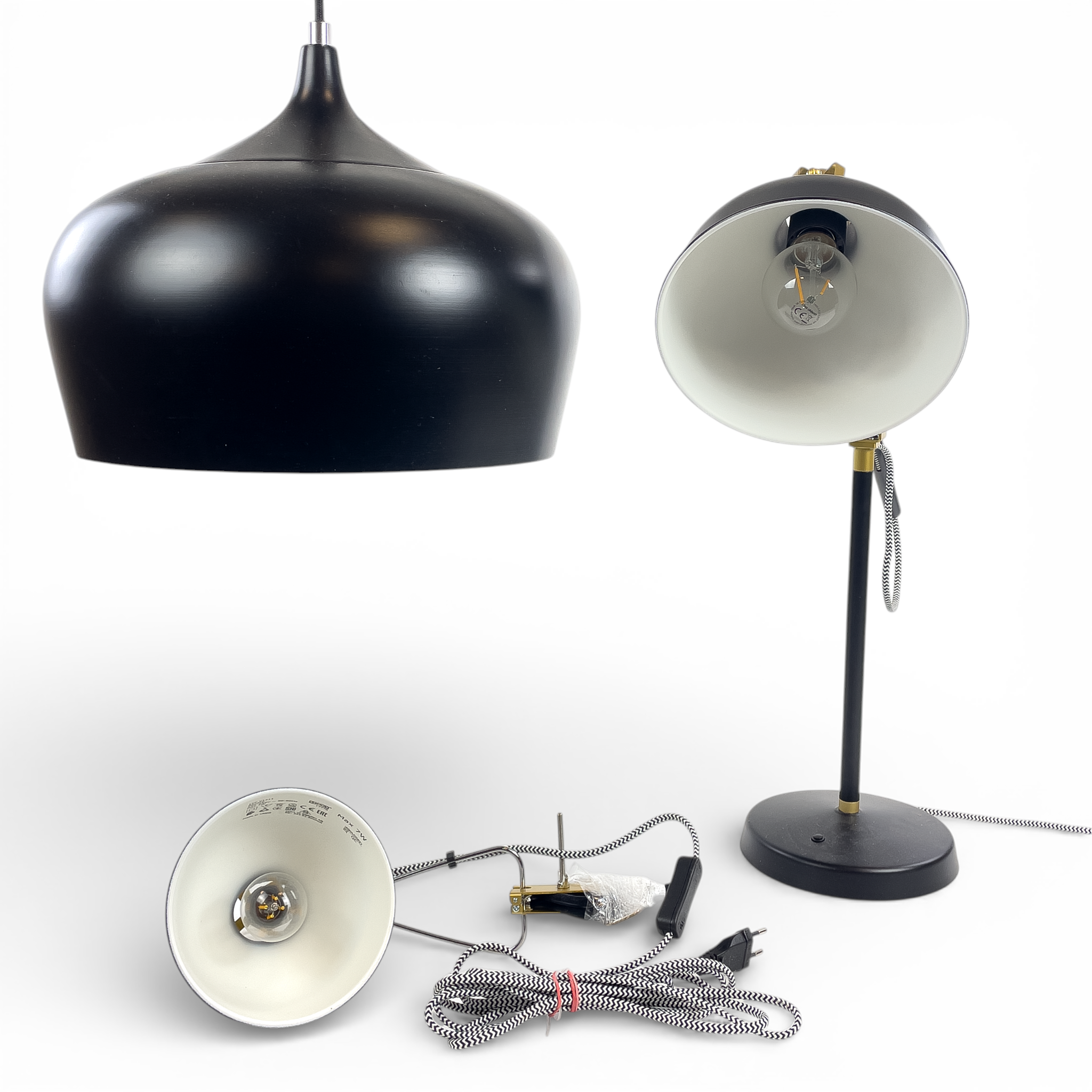 LAMPOR, 3 st. "Ranarp" och "Clifton", plåt/metall, IKEA, Mio, samtida.