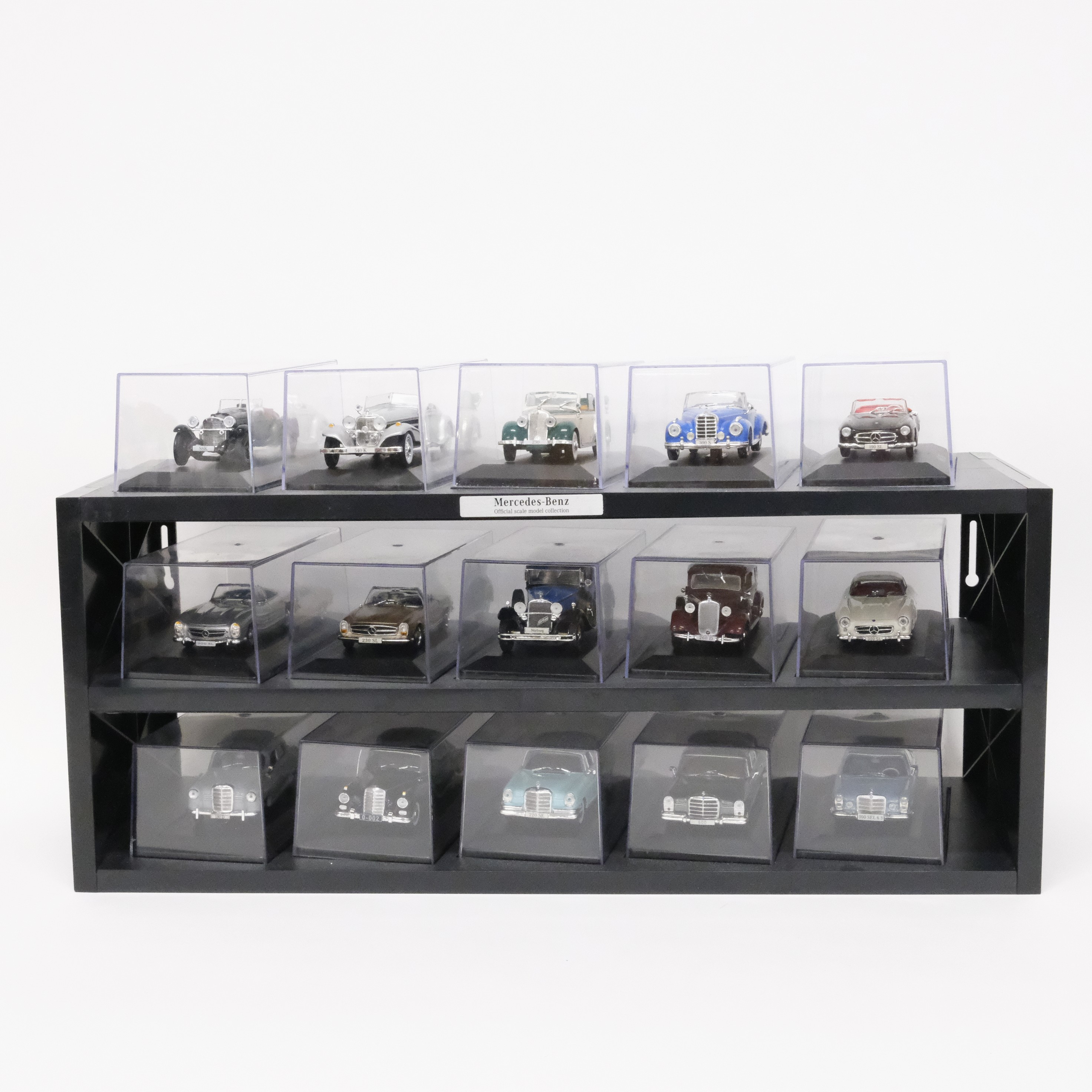 EDITION ATLAS COLLECTIONS. 15 MODELLBILAR. MERCEDES-FORDON. SKALA 1:43.