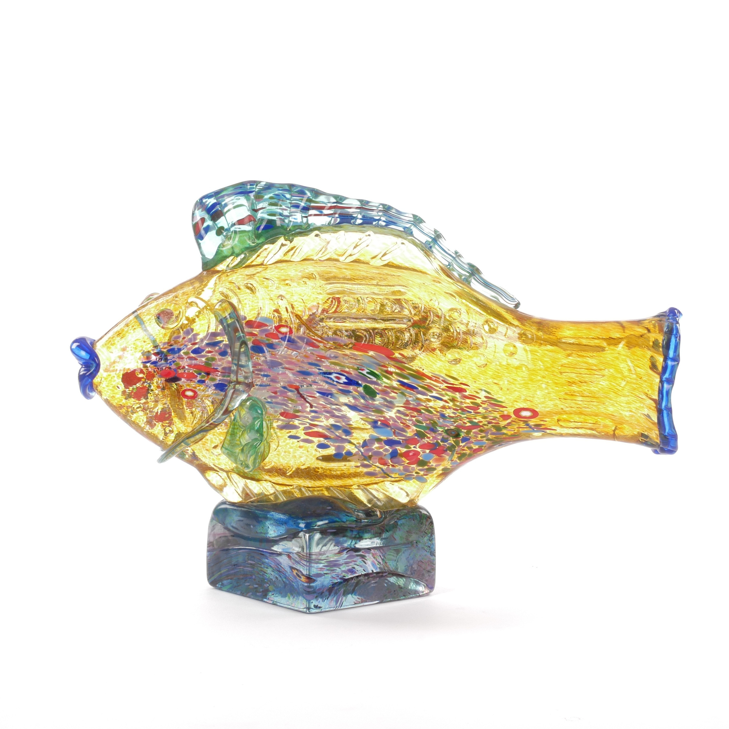 SKULPTUR, i form av en fisk, konstglas, troligen Ken Done, Kosta Boda.