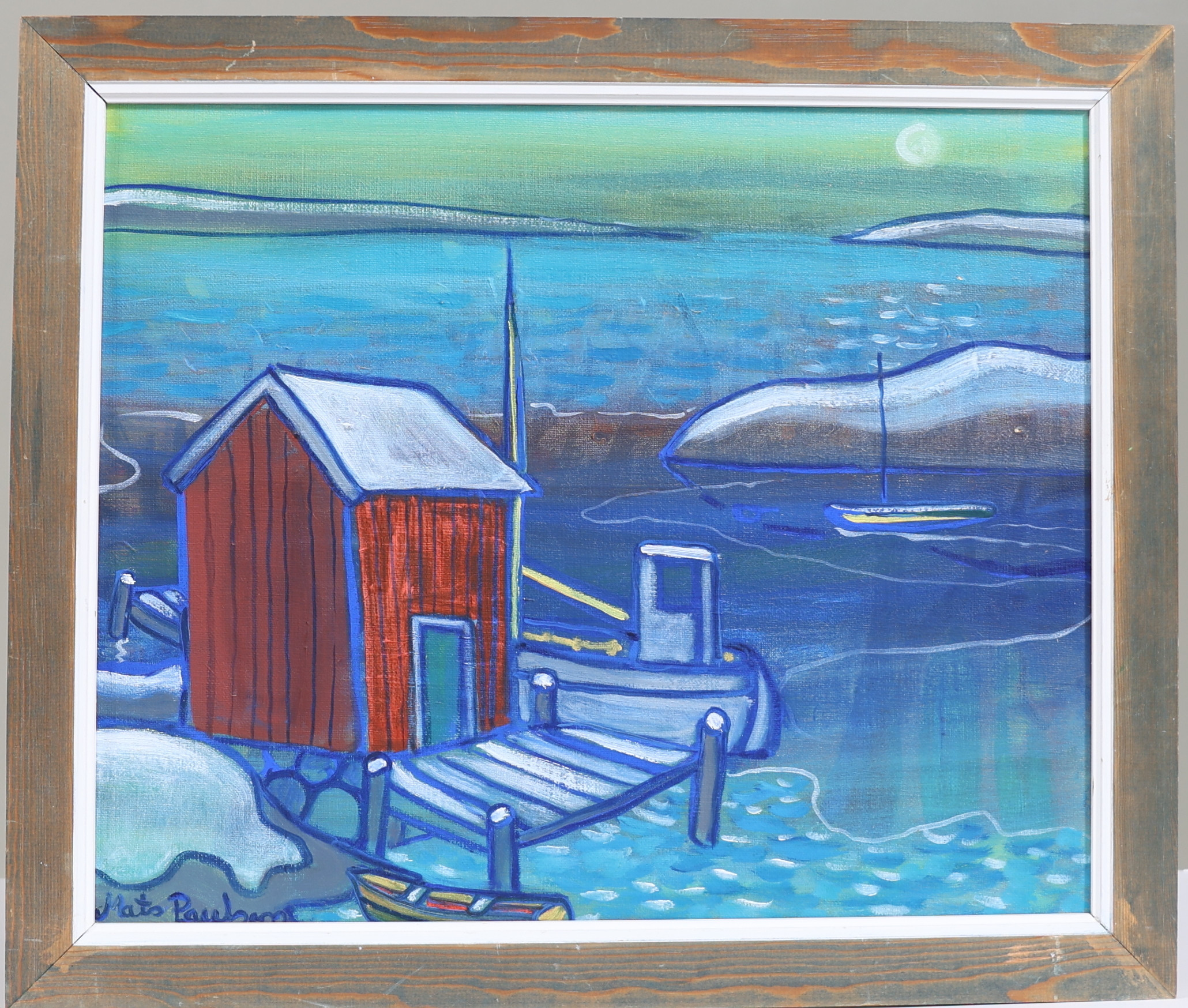 MATS PAULSONS. (1938-2021) Skärgårdsmotiv, oljå på duk, signerad och daterad a tergo 1991.