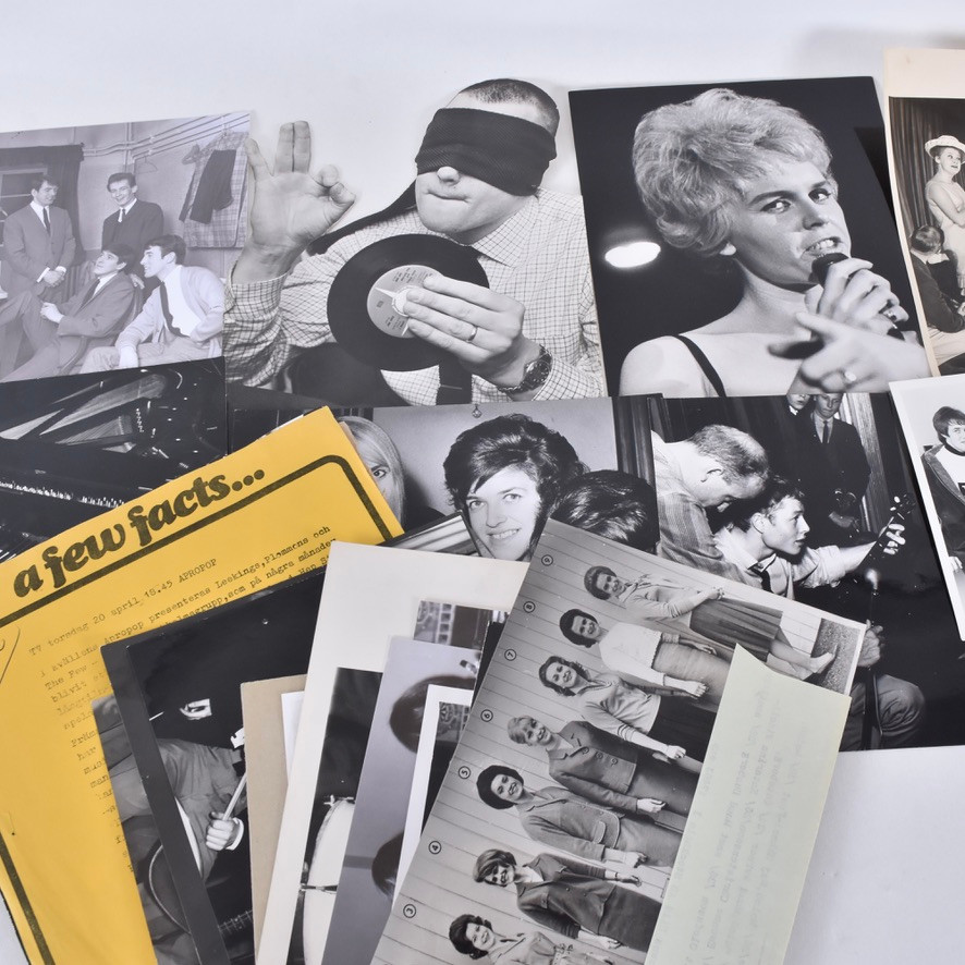 PARTI FOTOGRAFIER, 18-stycke, Svenska artister, 1950/60-tal.