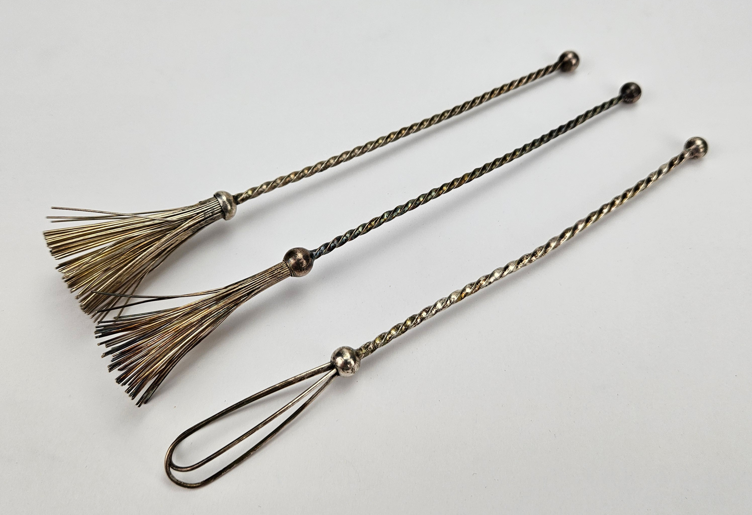 CHAMPAGNEVISPAR, 3 st, nysilver, 1900-tal.