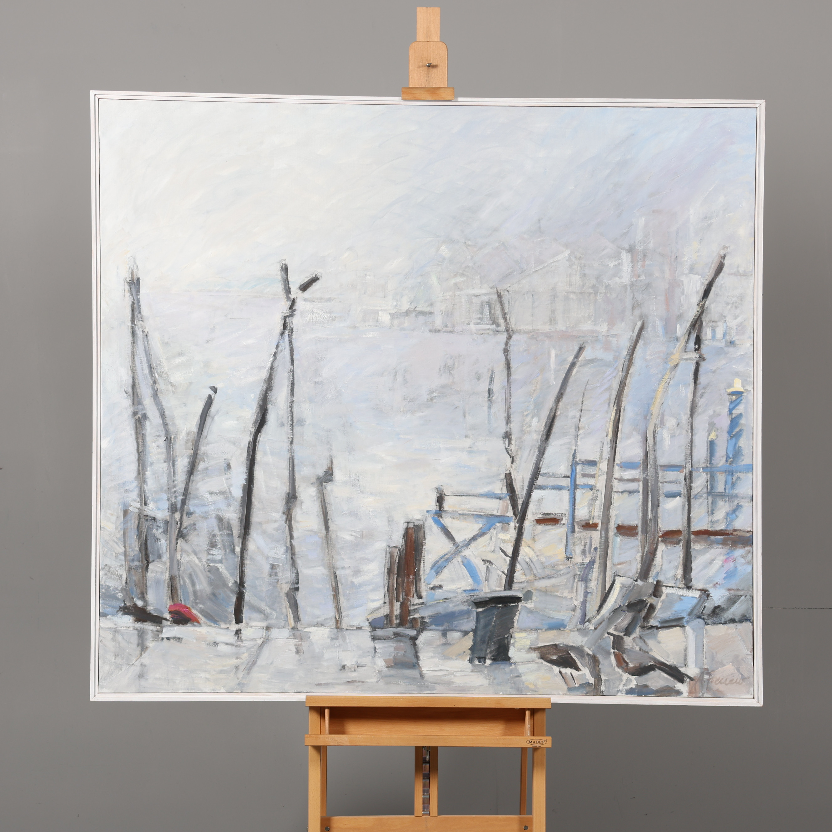 OIDENTIFIERAD KONSTNÄR. OLJA PÅ DUK, "Lagun", signerad.