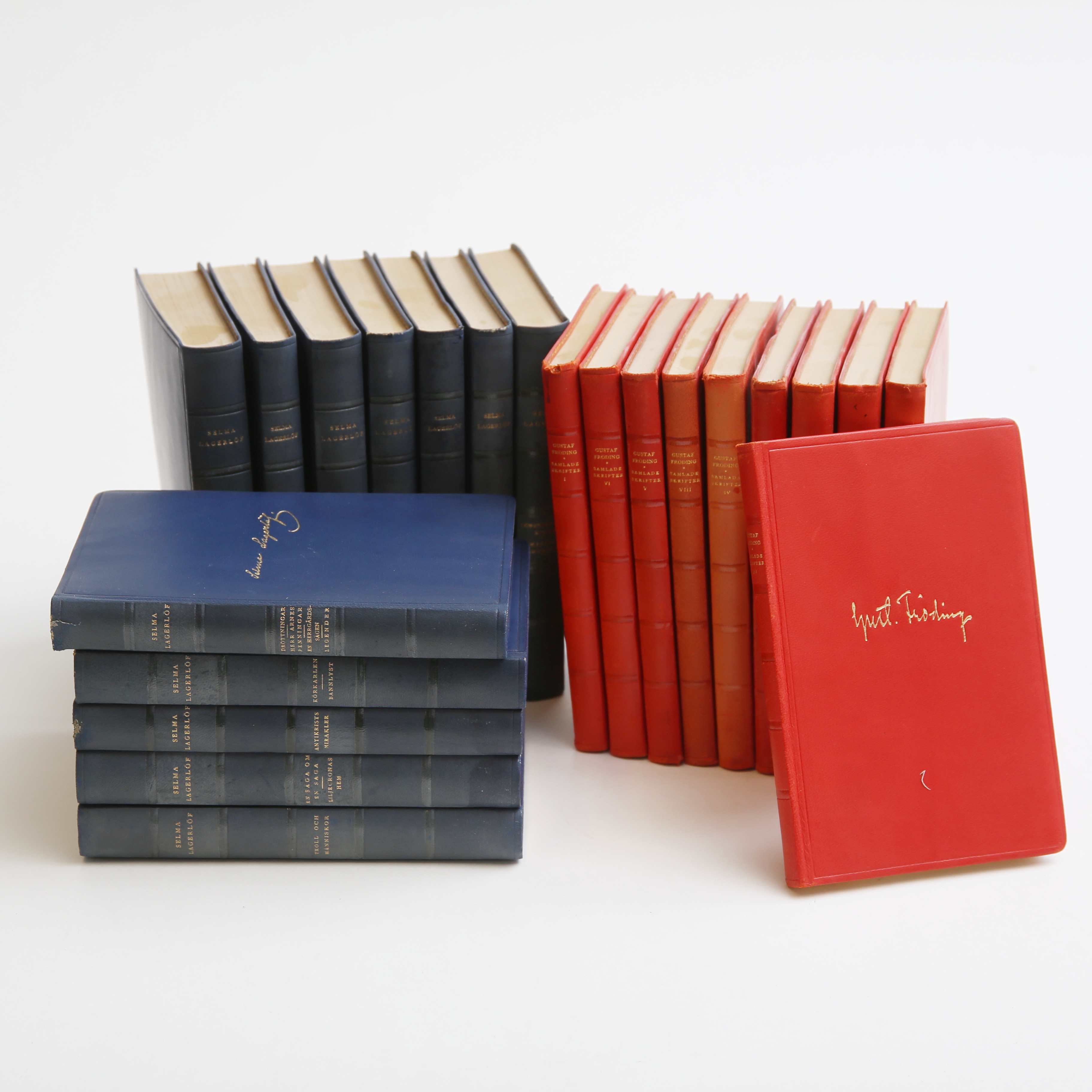 BÖCKER, 22 st, Skrifter av Selma Lagerlöf samt Gustaf Fröding, Albert Bonniers förlag, 1920/30-tal.