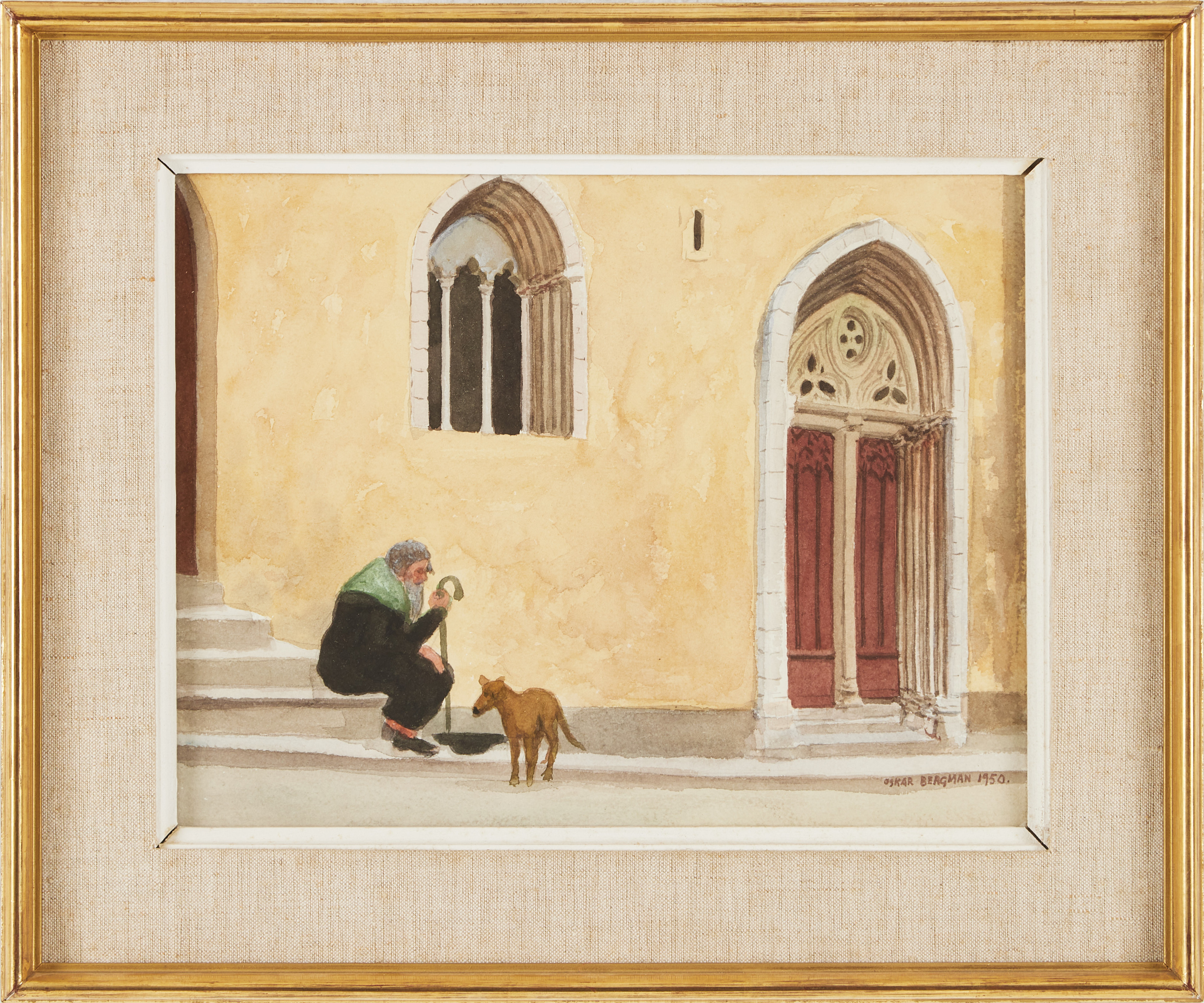 OSKAR BERGMAN. "Vid kyrkporten, Grasse".