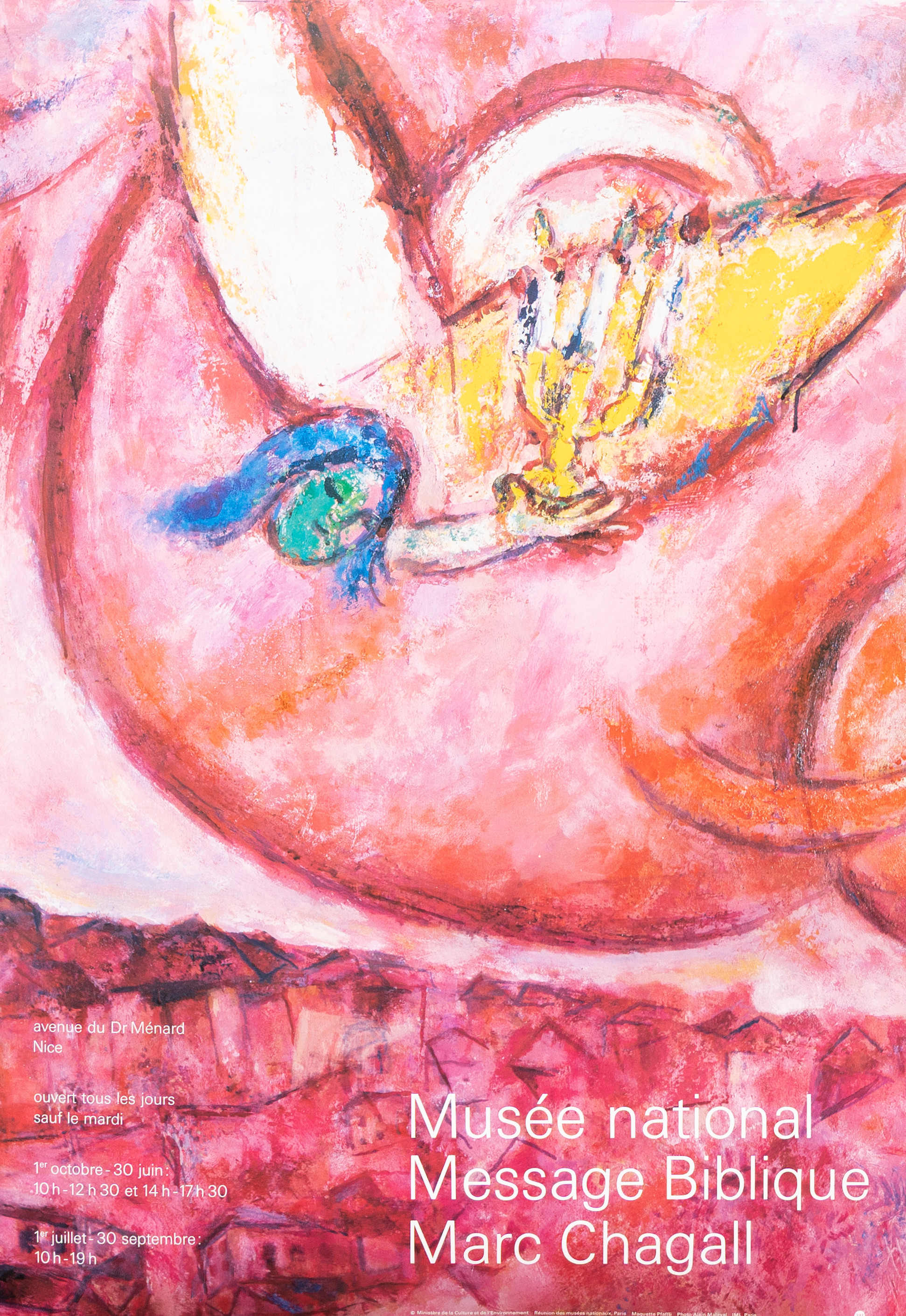 AFFISCH, Marc Chagall, Musée nartional Message Biblique, Nice, offsettryck.