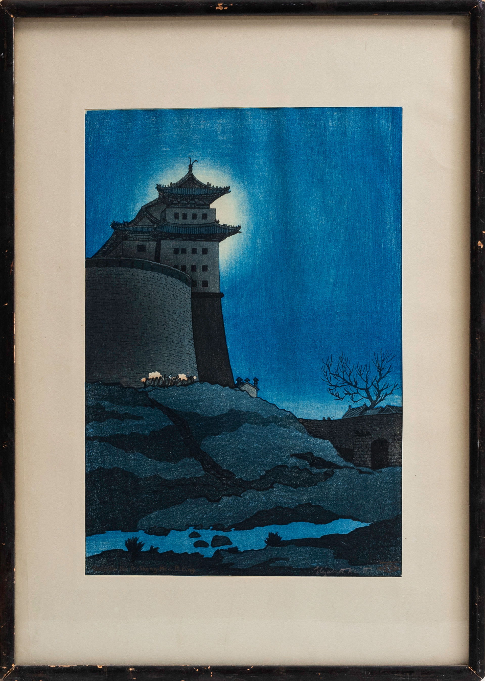 ELIZABETH KEITH. "Outside the Te Sheng-men, Peking", signerad och daterad 1921.