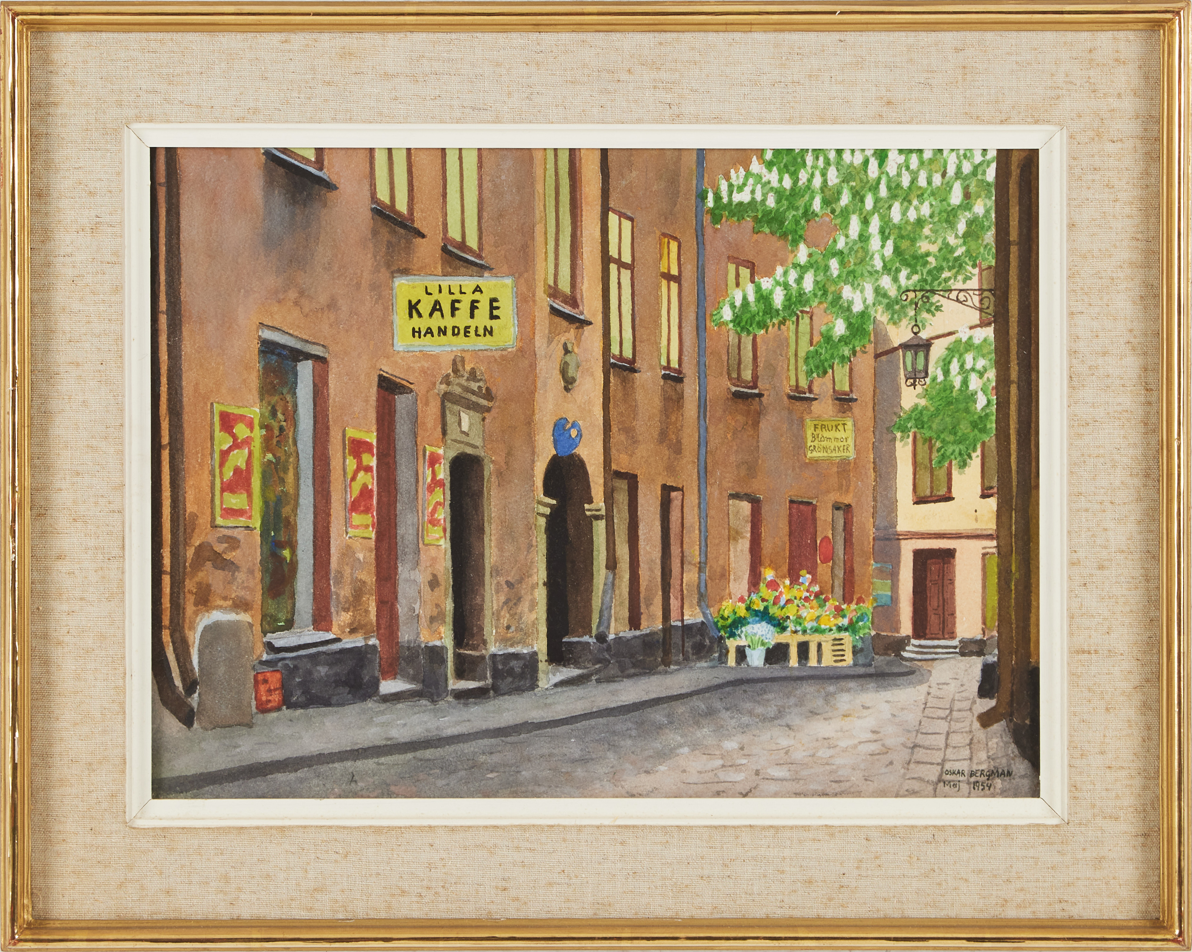 OSKAR BERGMAN. "Från Gamla stan" /Lilla kaffehandeln.
