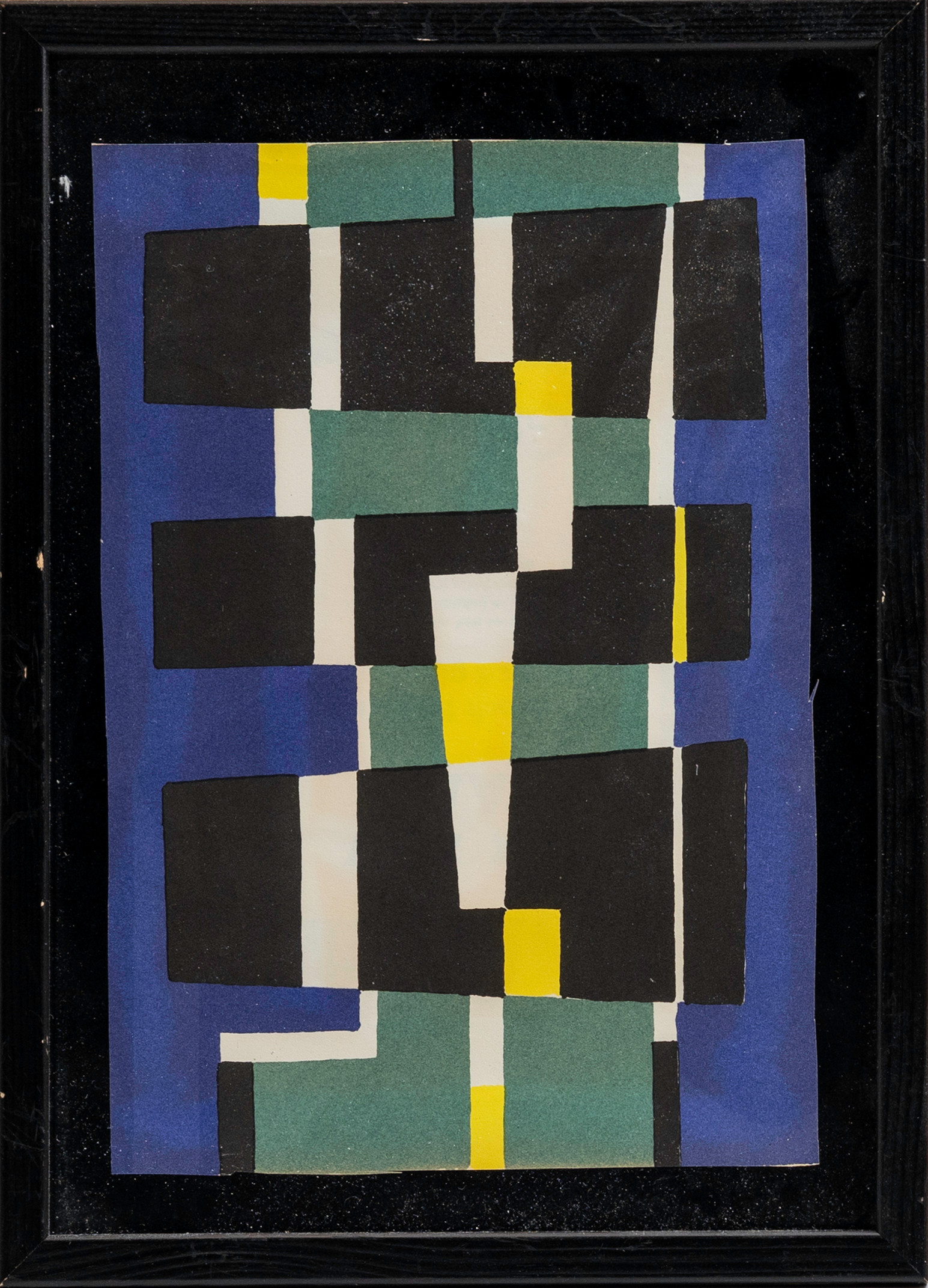 VALTÝR PÉTURSSON (ISLAND 1919-1988). Konkret komposition, ur boken "Konkret konst, Vilhelm Bjerke Petersen, Raben & Sjögren, 1956", färgseriegrafi, osignerad.