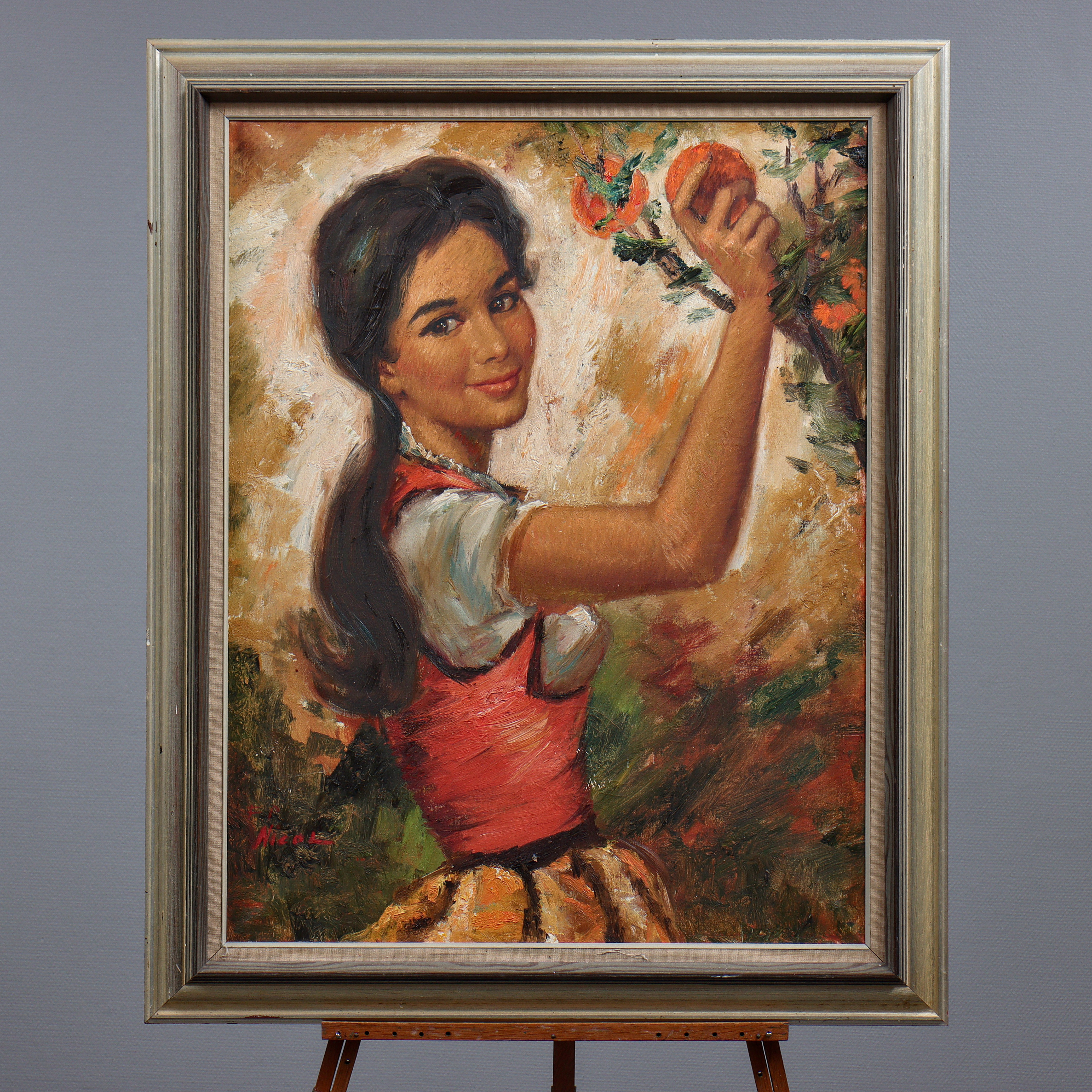 FP NICOL (f. 1927, ITALIEN) PORTRÄTTMÅLARE, OLJA PÅ DUK, SIGNERAD.