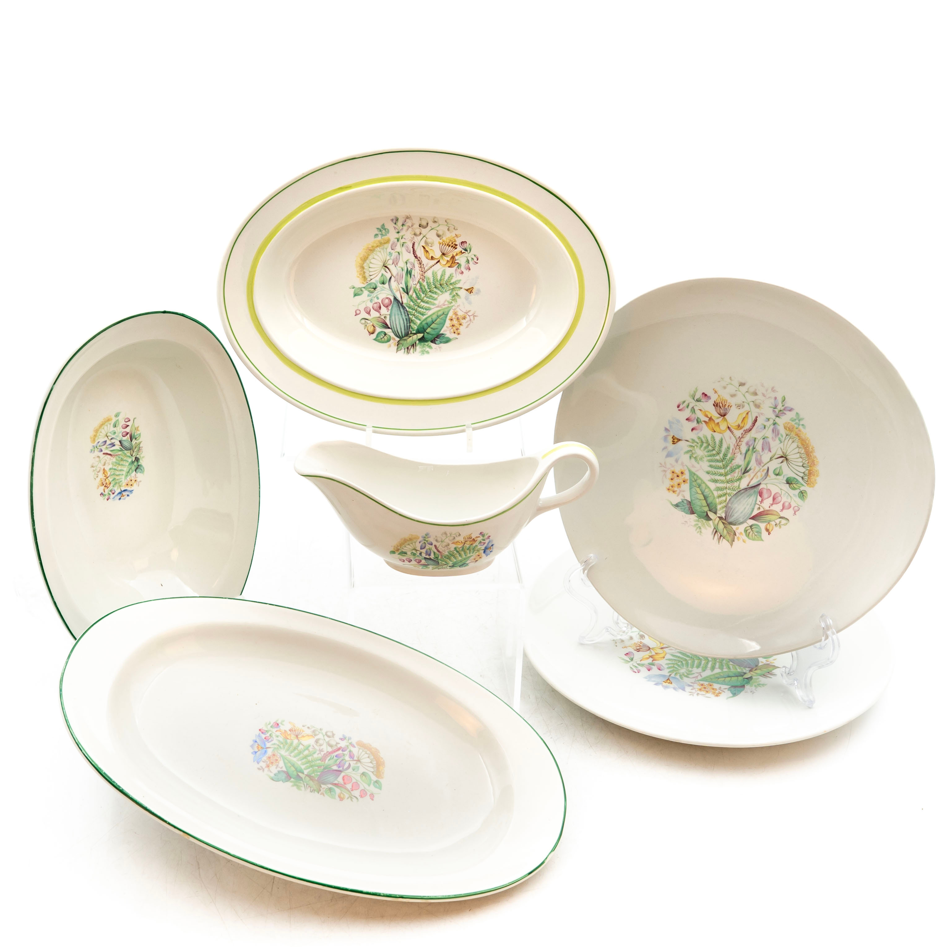 SERVISDELAR, "Frösö", Gustavsberg, Porslin, 6 Delar.