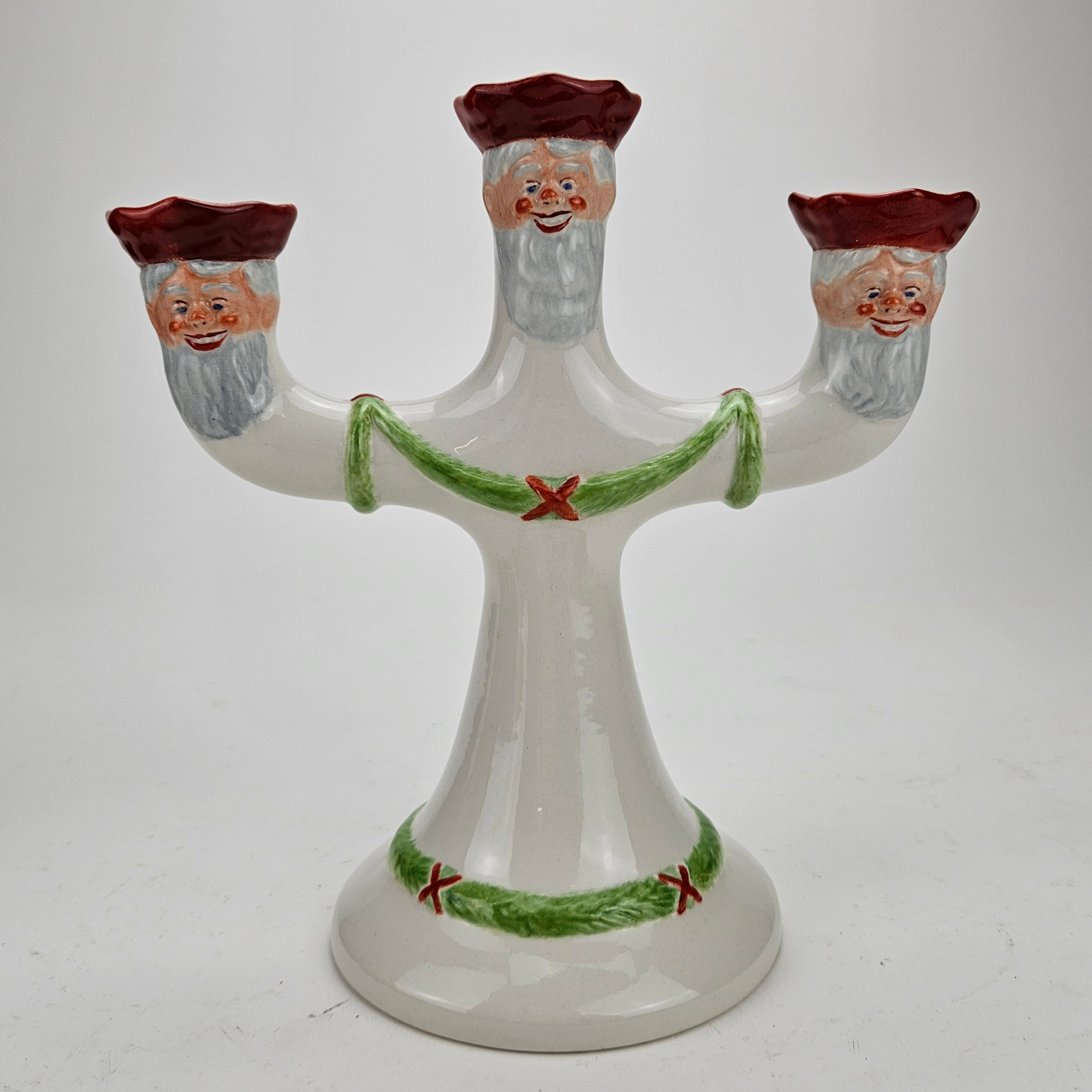 KANDELABER, för, 3 ljus, keramik, troligen "God Jul", Gustavsberg, signerad och daterad 1979.
