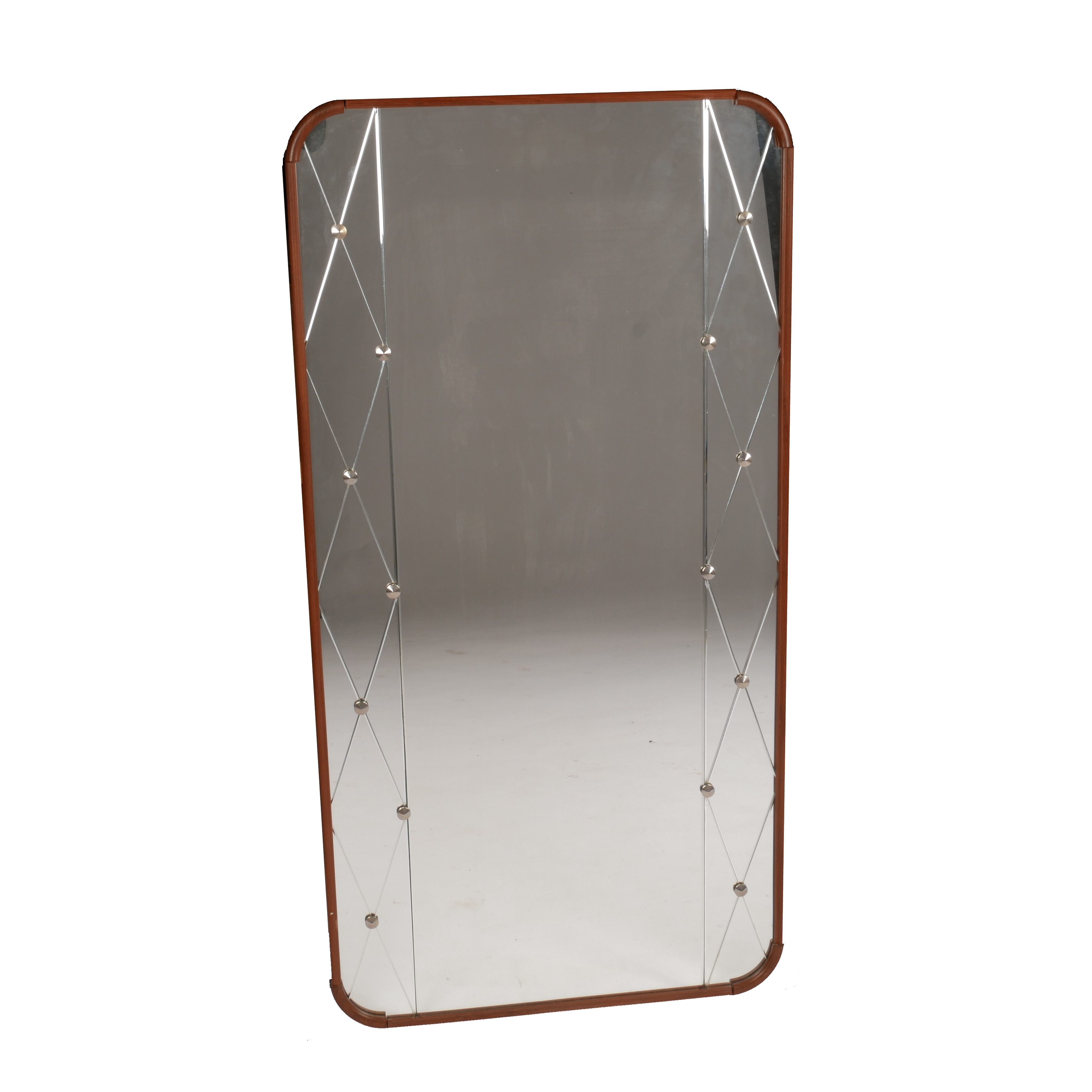 SPEGEL, valnöt, Eriksmålaglas, 1900-talets mitt.