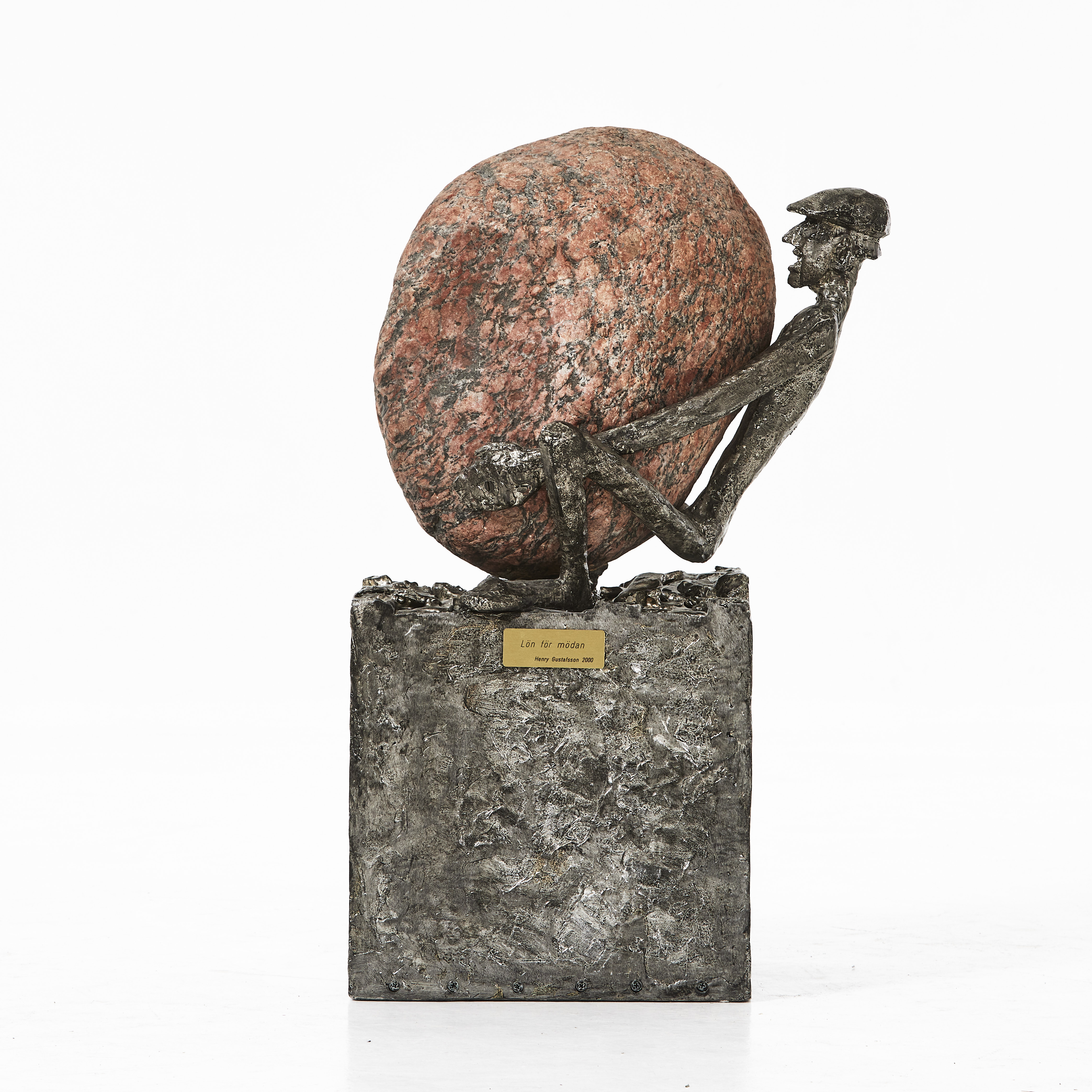 HENRY GUSTAFSSON. skulptur, "Lyftet", sten och järn.