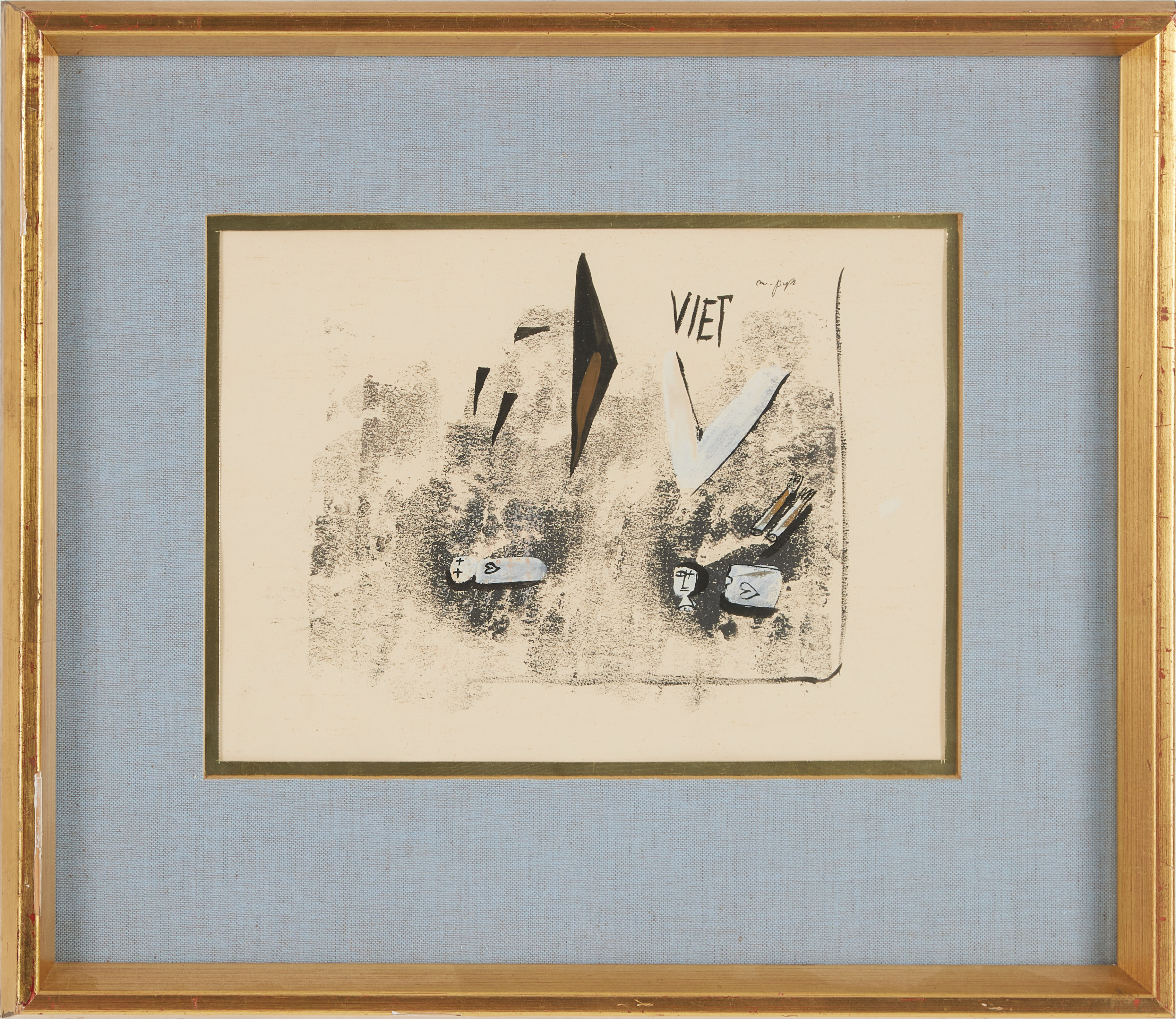 MADELEINE PYK. "Veit", blandteknik på papper, signerad M Pyk.