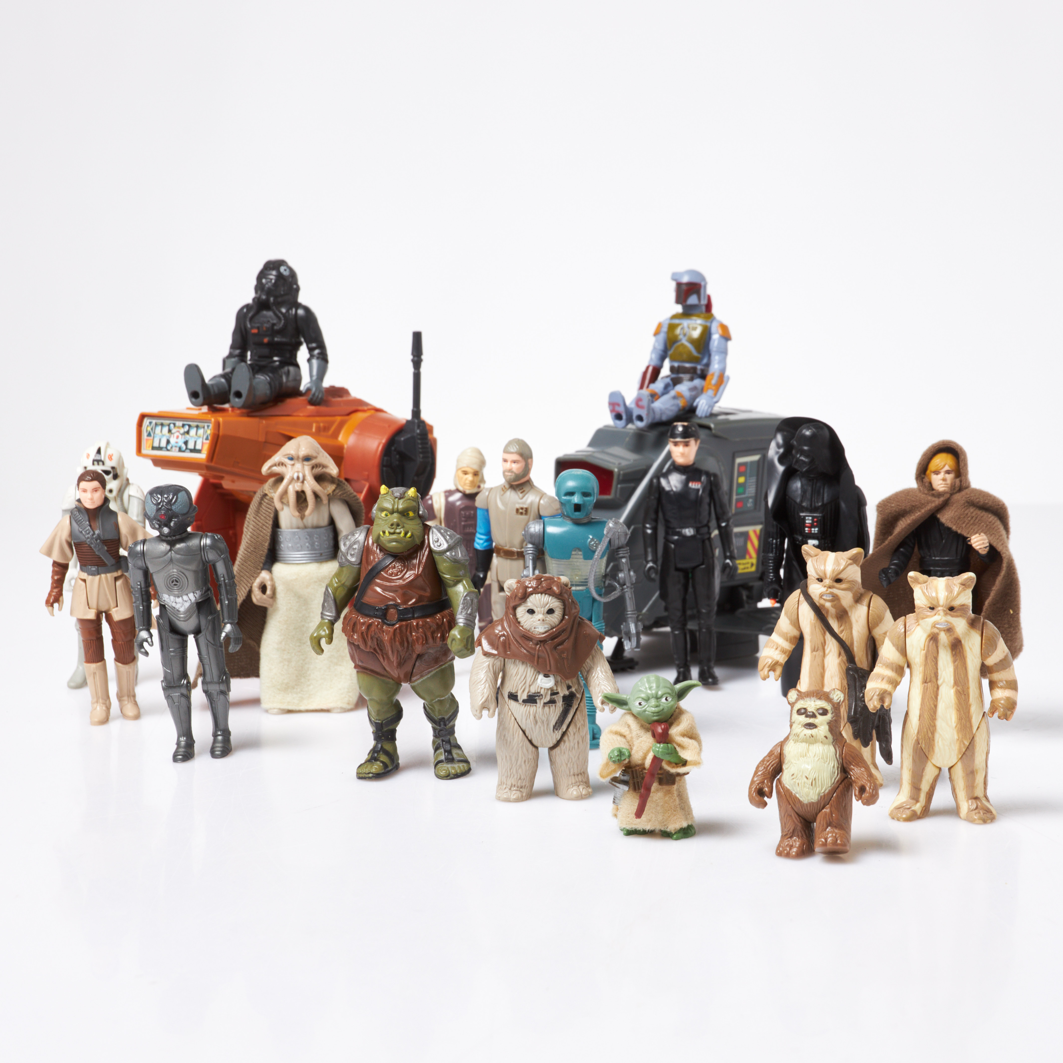 STAR WARS, Actionfigurer och skepp, 18+2 dlr, Lucasfilm Ltd. Kenner, USA, 1980-tal.
