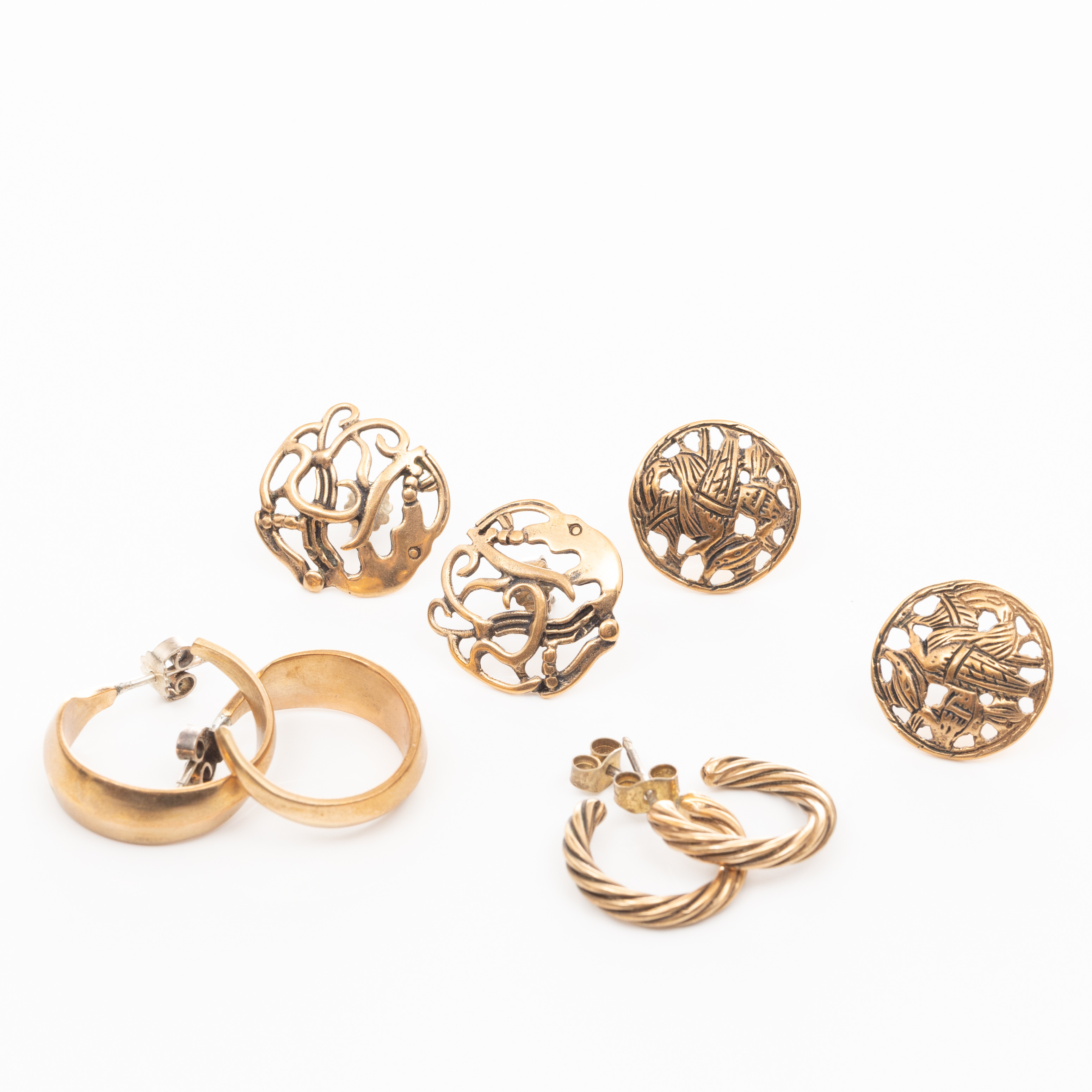 ÖRHÄNGEN, 4 par, Brons & Sterling silver, Musems Kopi Smykker.