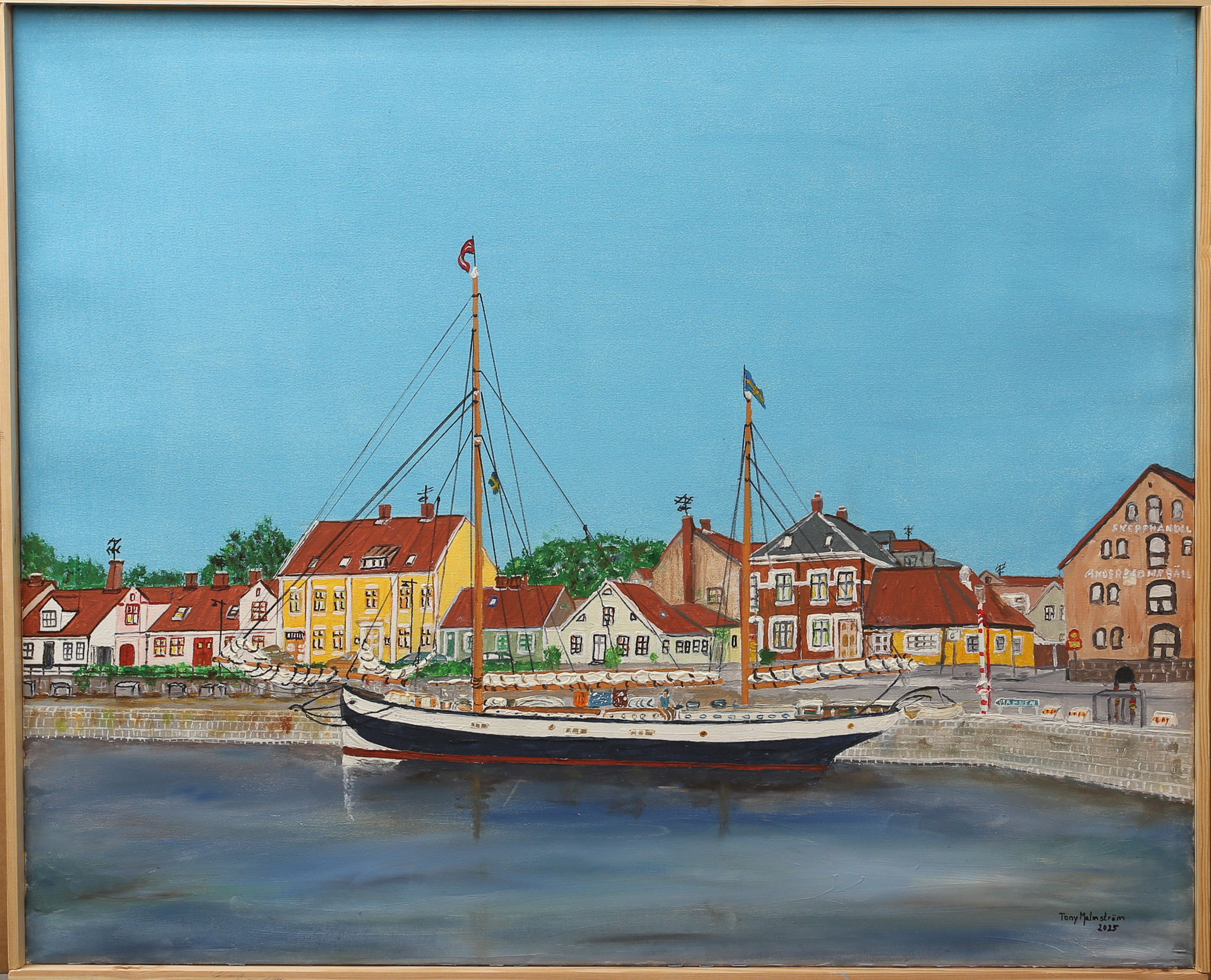 TONY MALMSTRÖM. Olja på duk, "Simrishamn" signerad, daterad 2025.