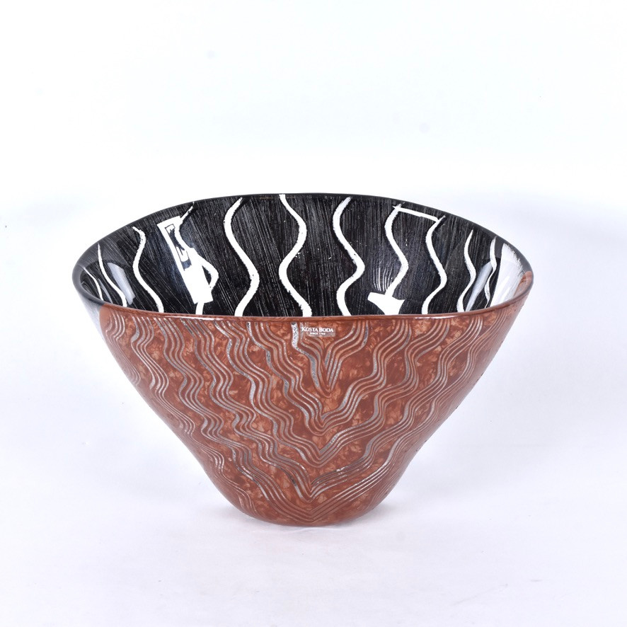 SKÅL, glas, "Tonga", Monica Backström, Kosta Boda. 1900-talets andra hälft.