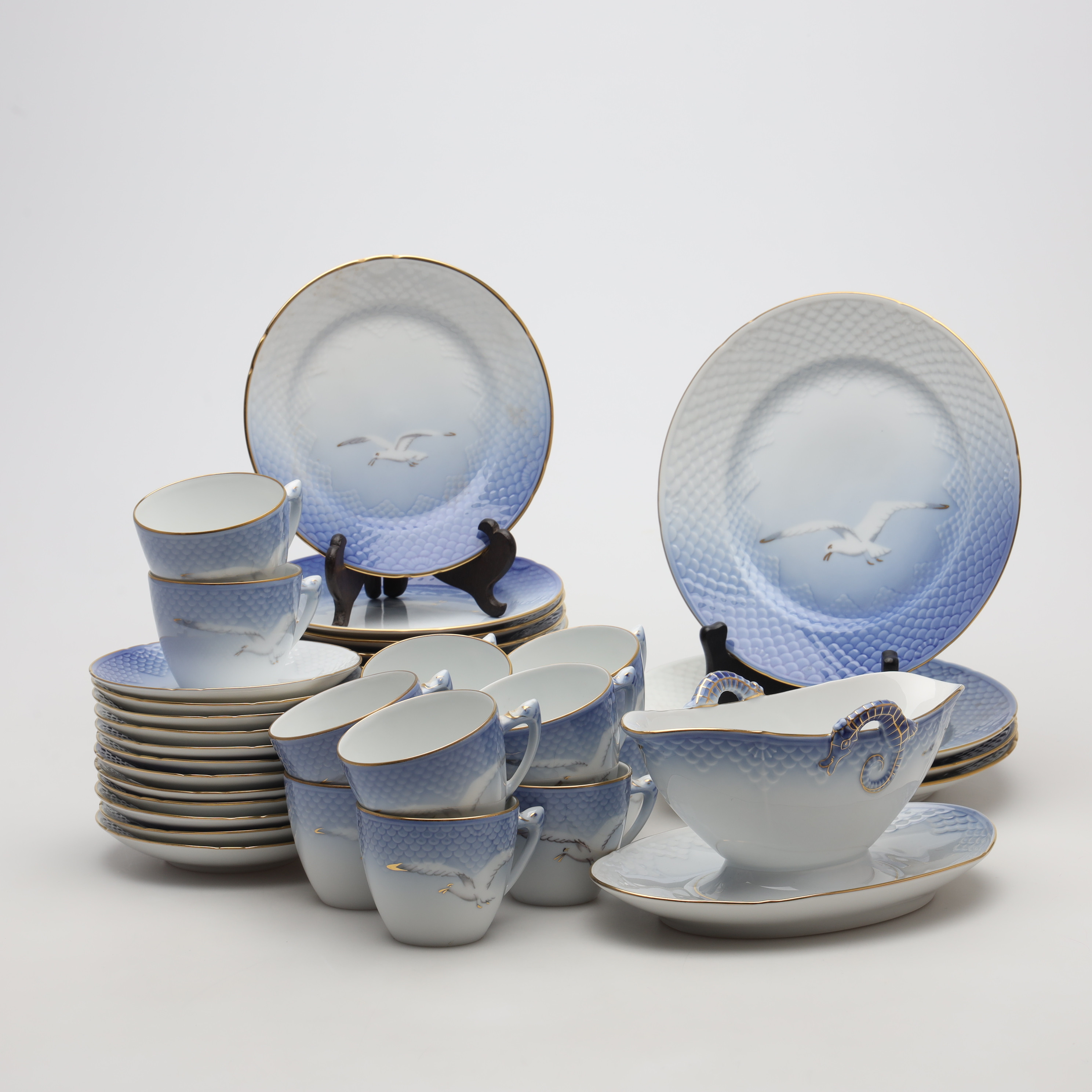 KAFFESERVIS, 43 delar, porslin, "Blå måsen", Royal Copenhagen.