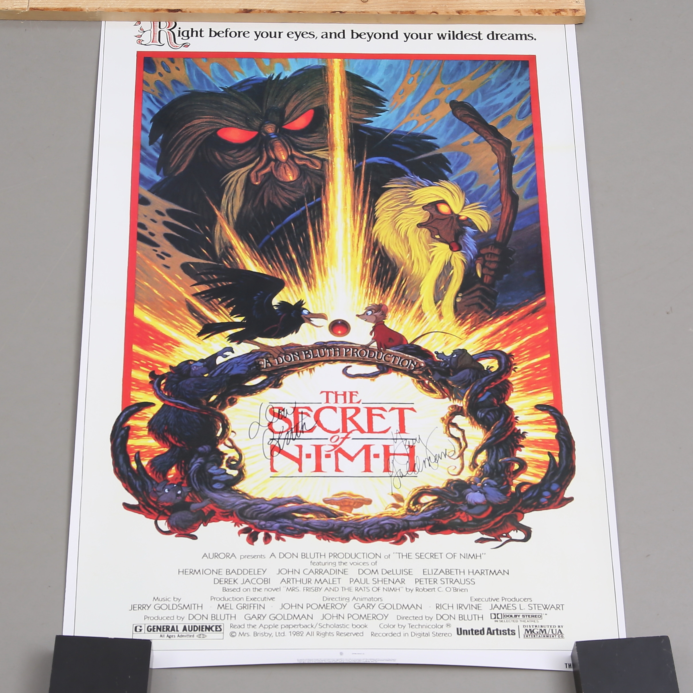SECRET OF NIMH, Poster, signerad Don Bluth / Gary Goldman.