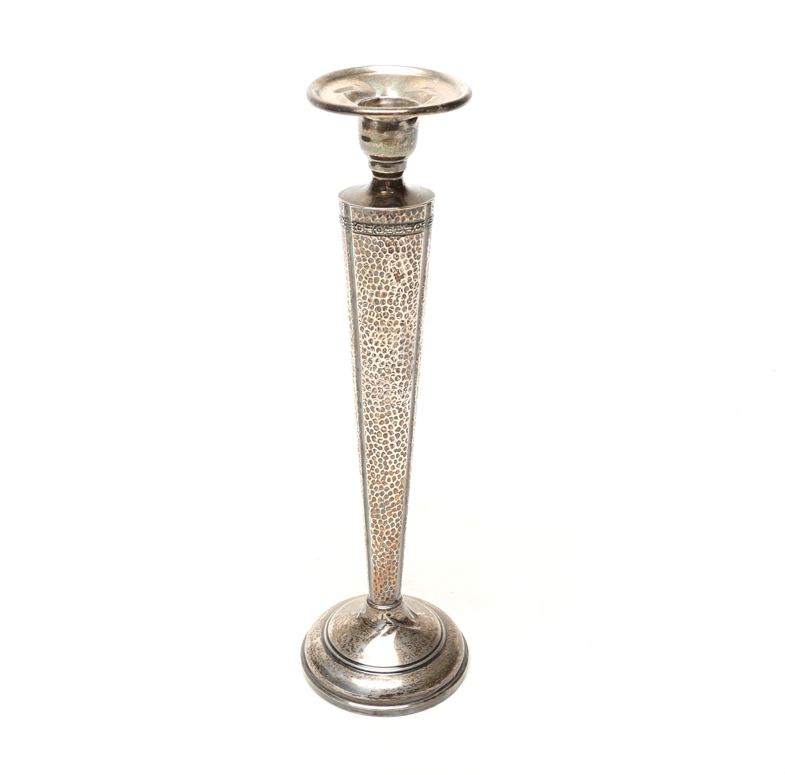 LJUSSTAKE, silver/stål, signerad Sterling cement reinforsed with steel.