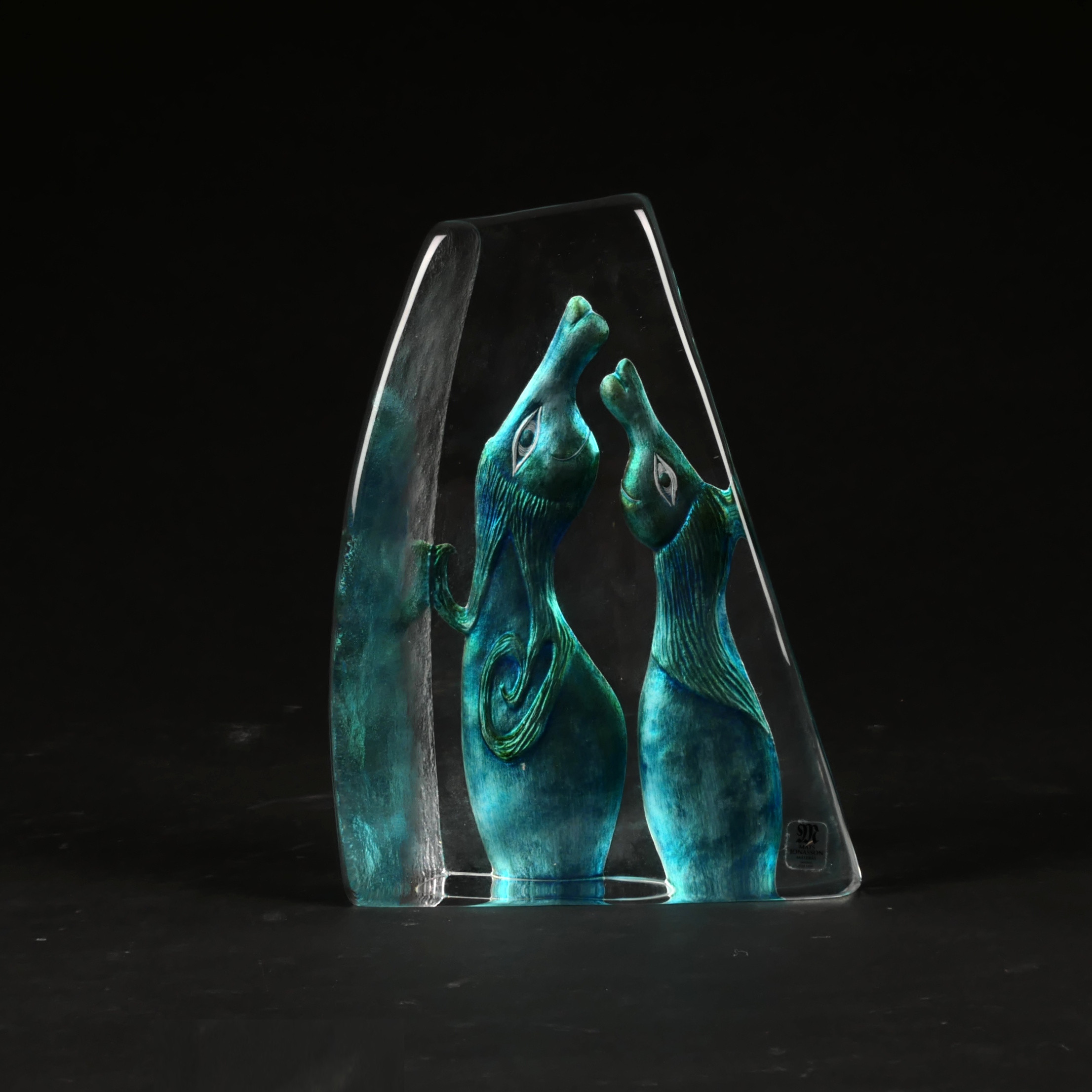 ERIKA HÖGLUND. Skulptur, glas, Målerås, signerad.