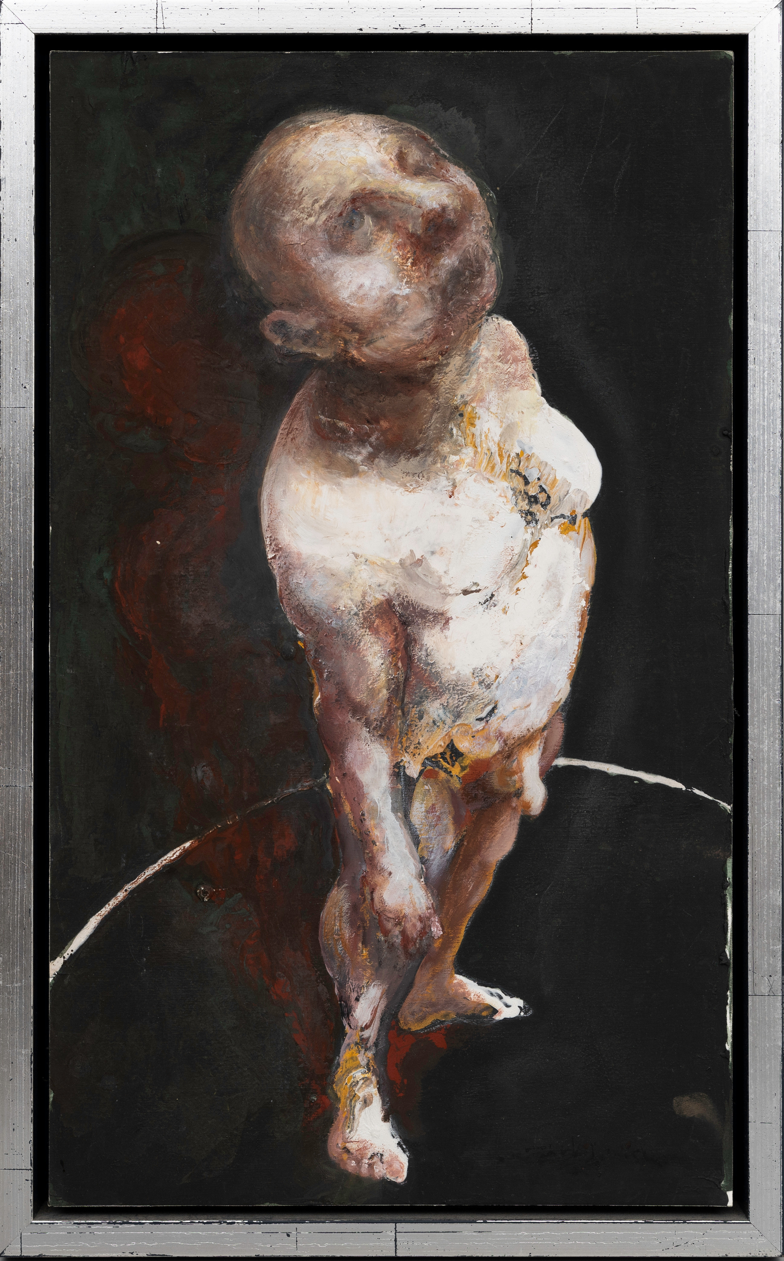 RAYMOND BERBIGUIER ( 1935-). Naken Man, olja på pannå, signerad, Frankrike.