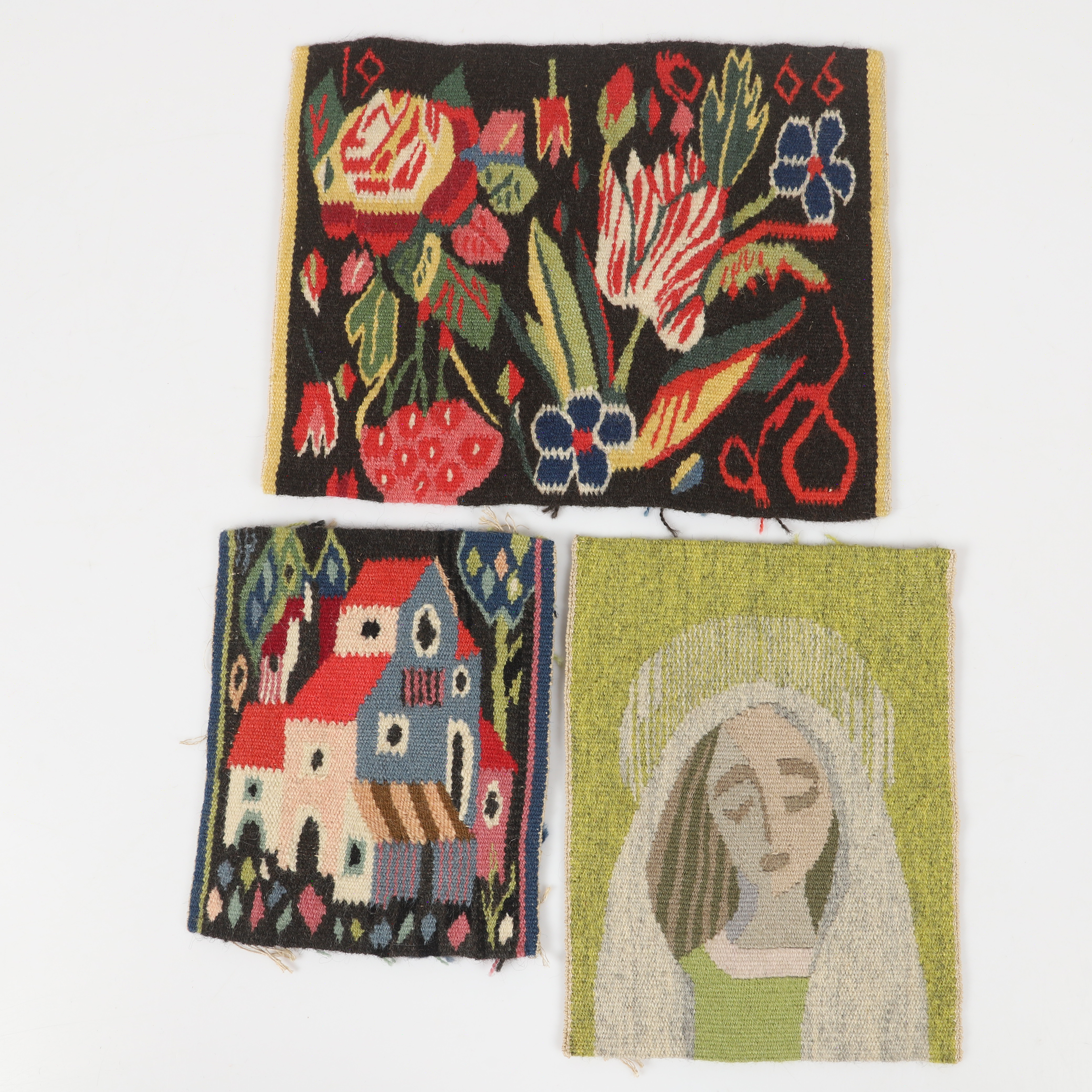 BONADER, 3 stycken, flamsk vävnad, 1900-tal.