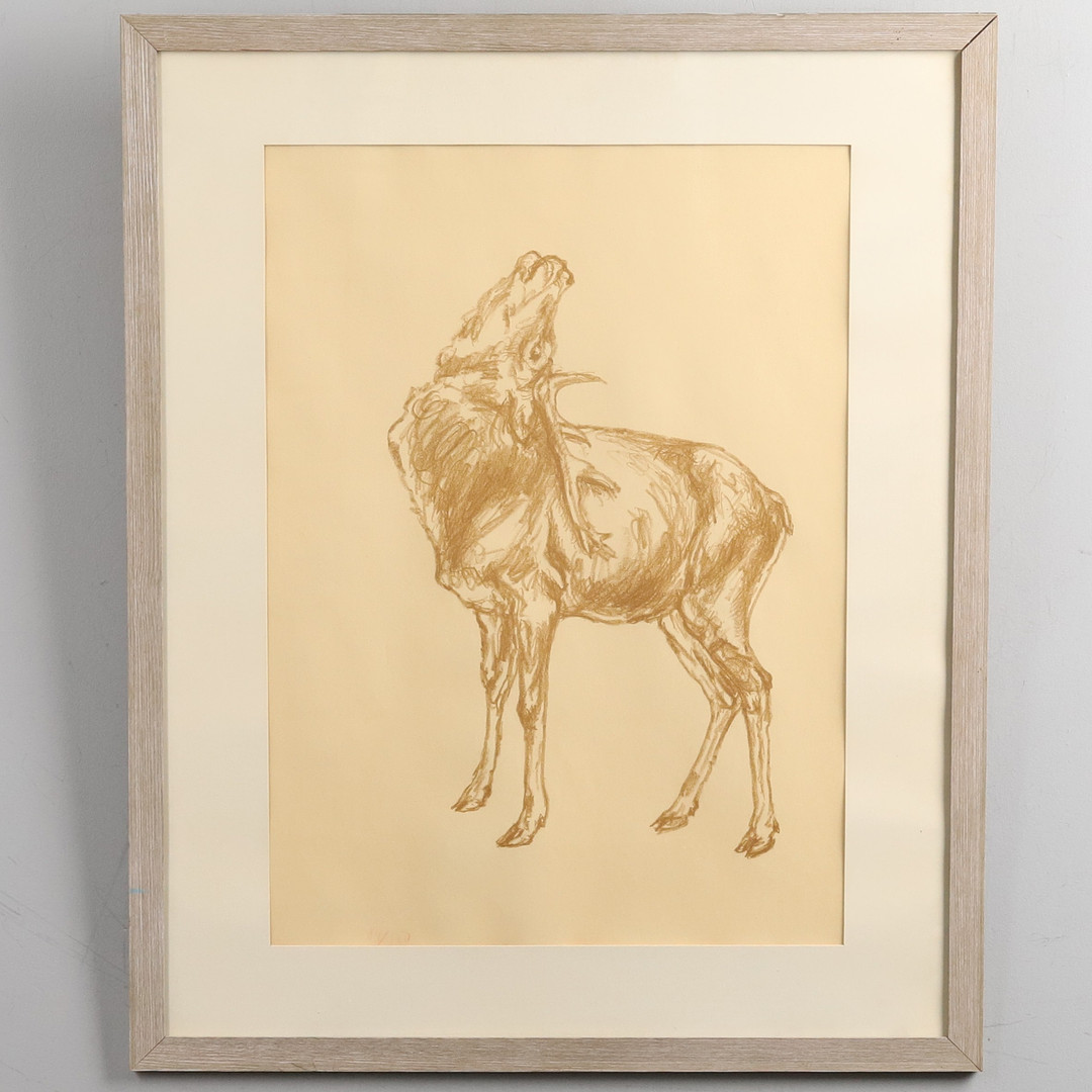 ARVID KNÖPPEL. LITOGRAFI, kronhjort, numrerad 84/150.