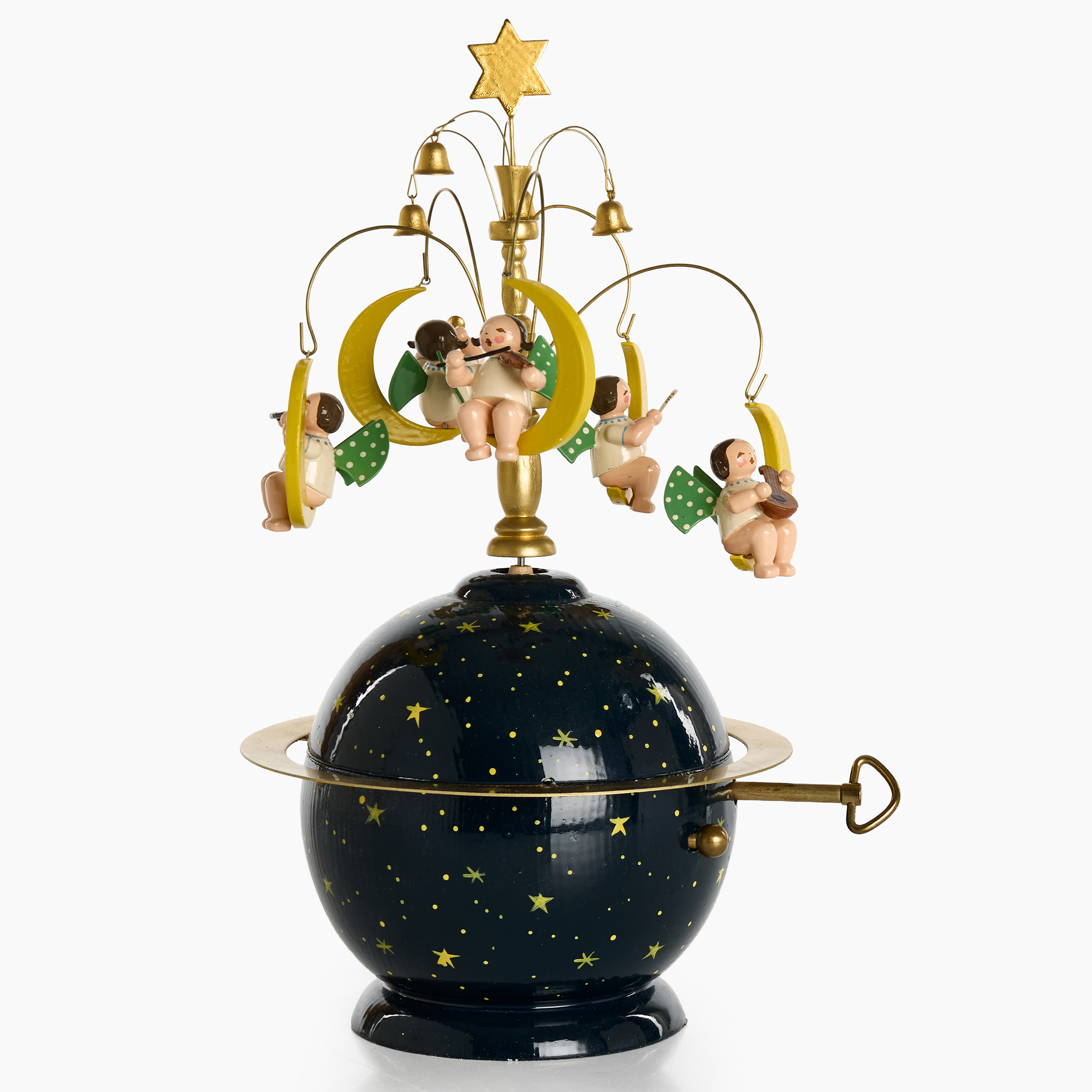 WENDT & KUEHN. speldosa, himmelsglob med änglar, Tyskland.