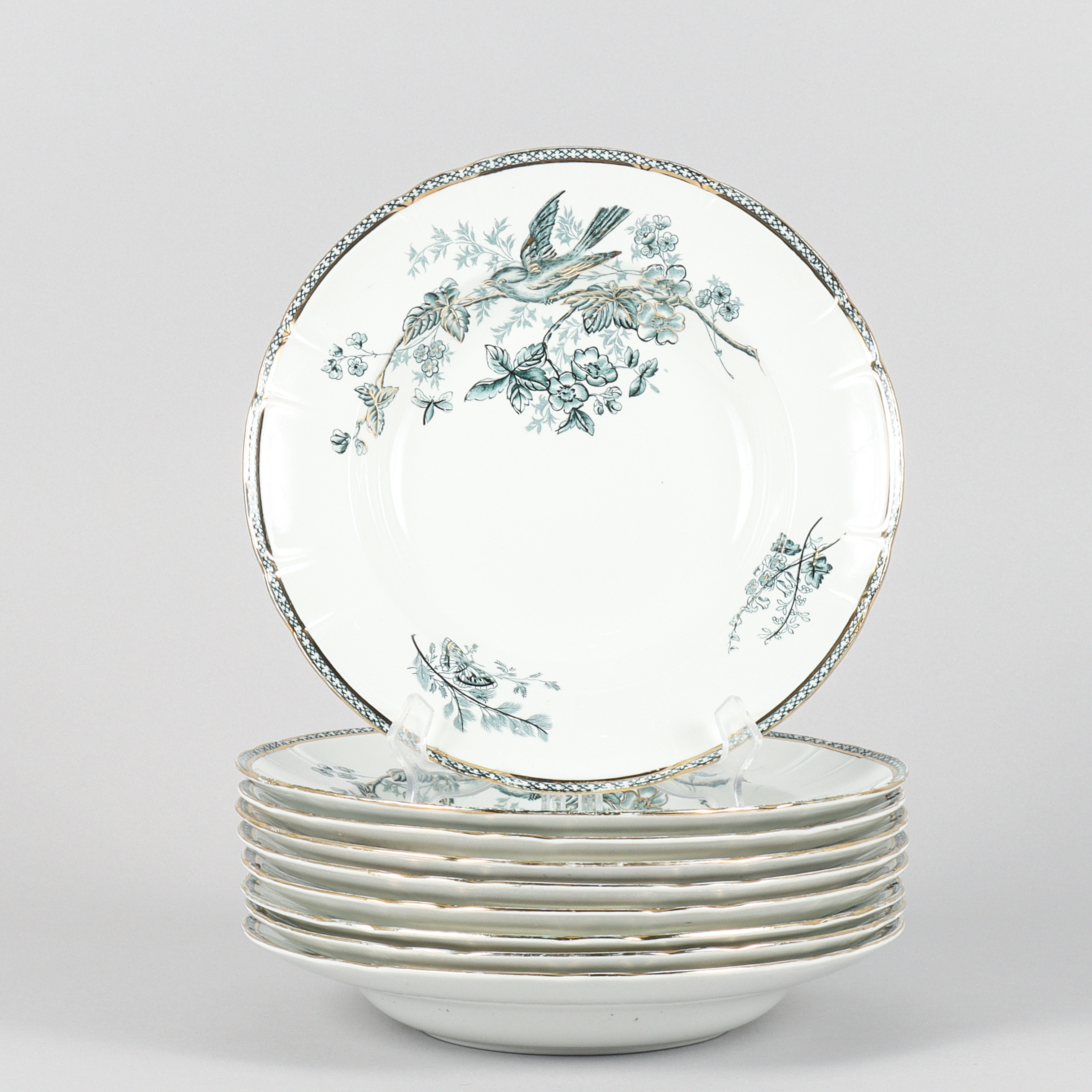 TALLRIKAR 9 stycken, Gustavsberg Wexiö Guld-.