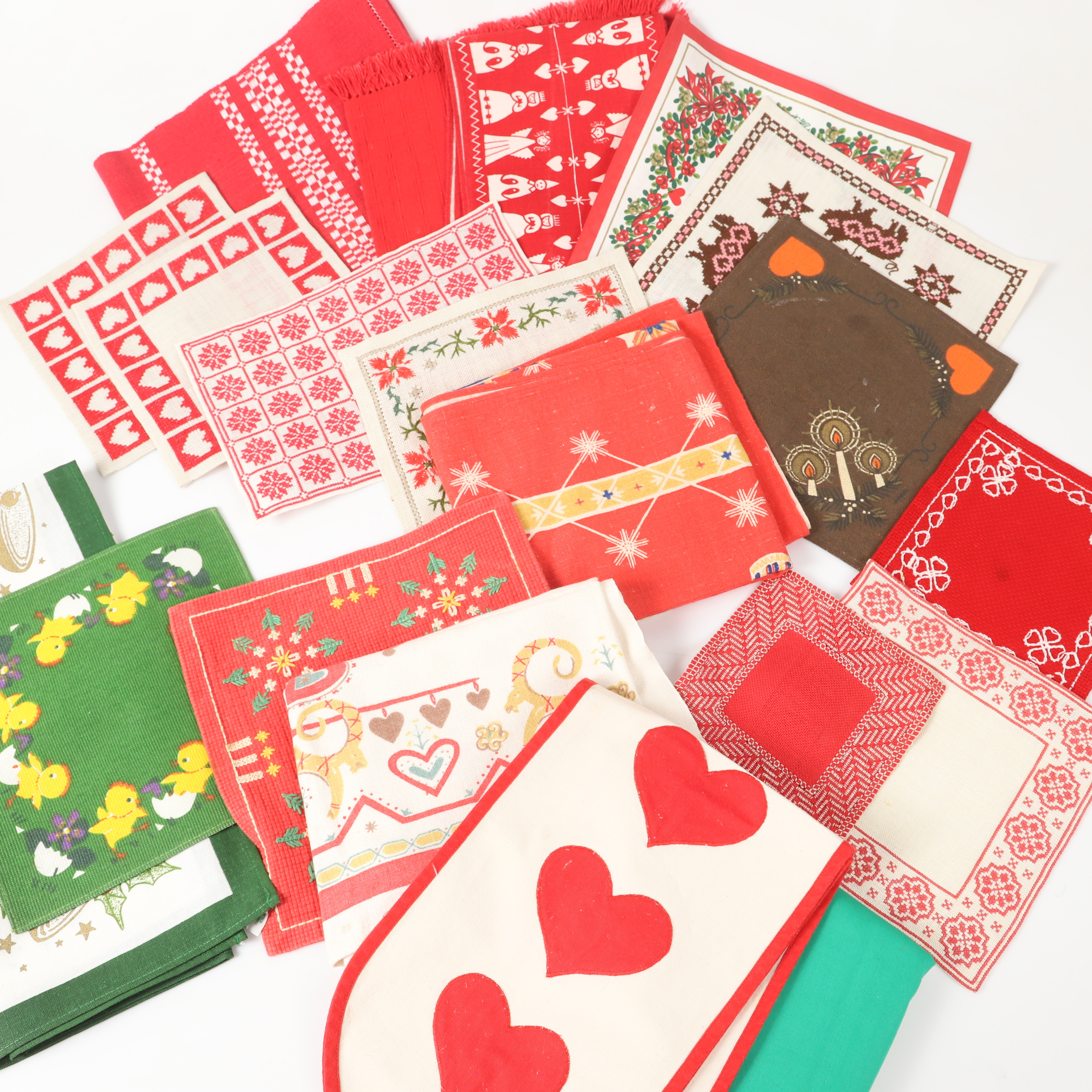 DUKAR M. M. 36 stycken, mestadels juldukar, 1900-tal.