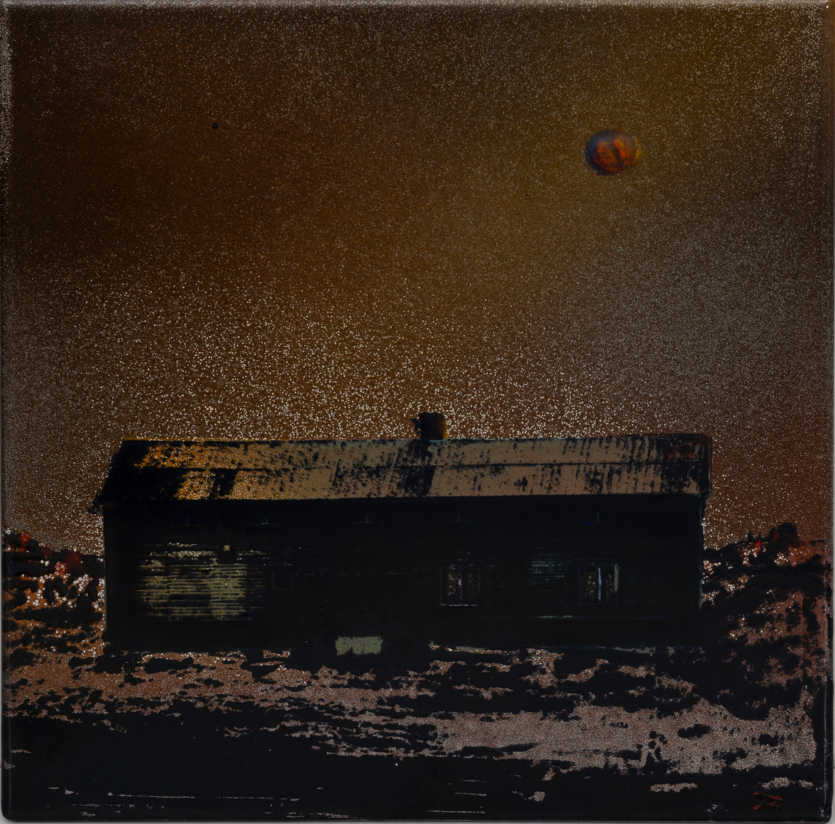 JAN ANDERS ERIKSSON ( 1944-). "Jenkisjärvi", emalj på plåt, monogramsignerad.