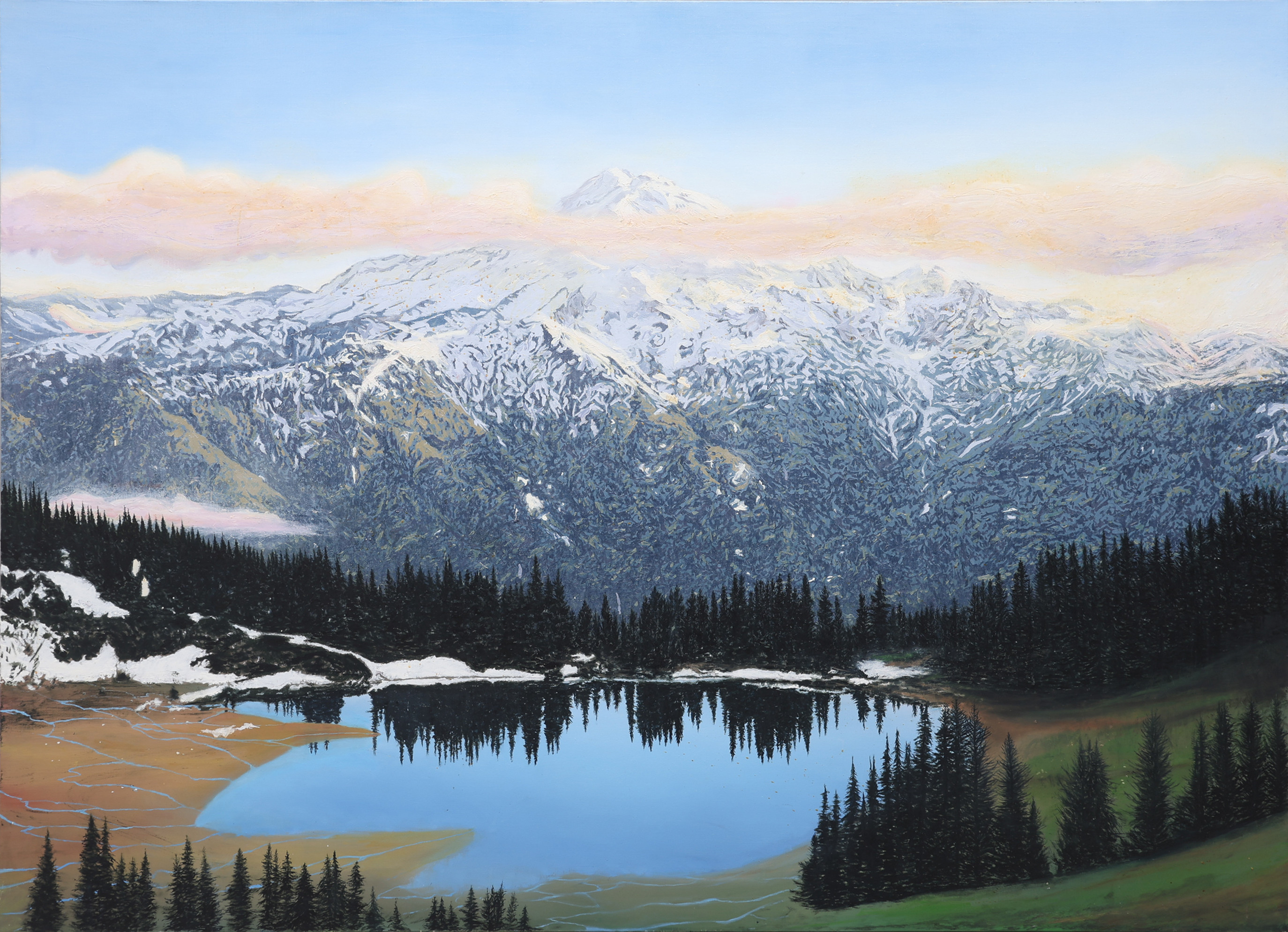 VIKTOR ROSDAHL (FÖDD 1980). BERGSLANDSKAP MED SJÖ.