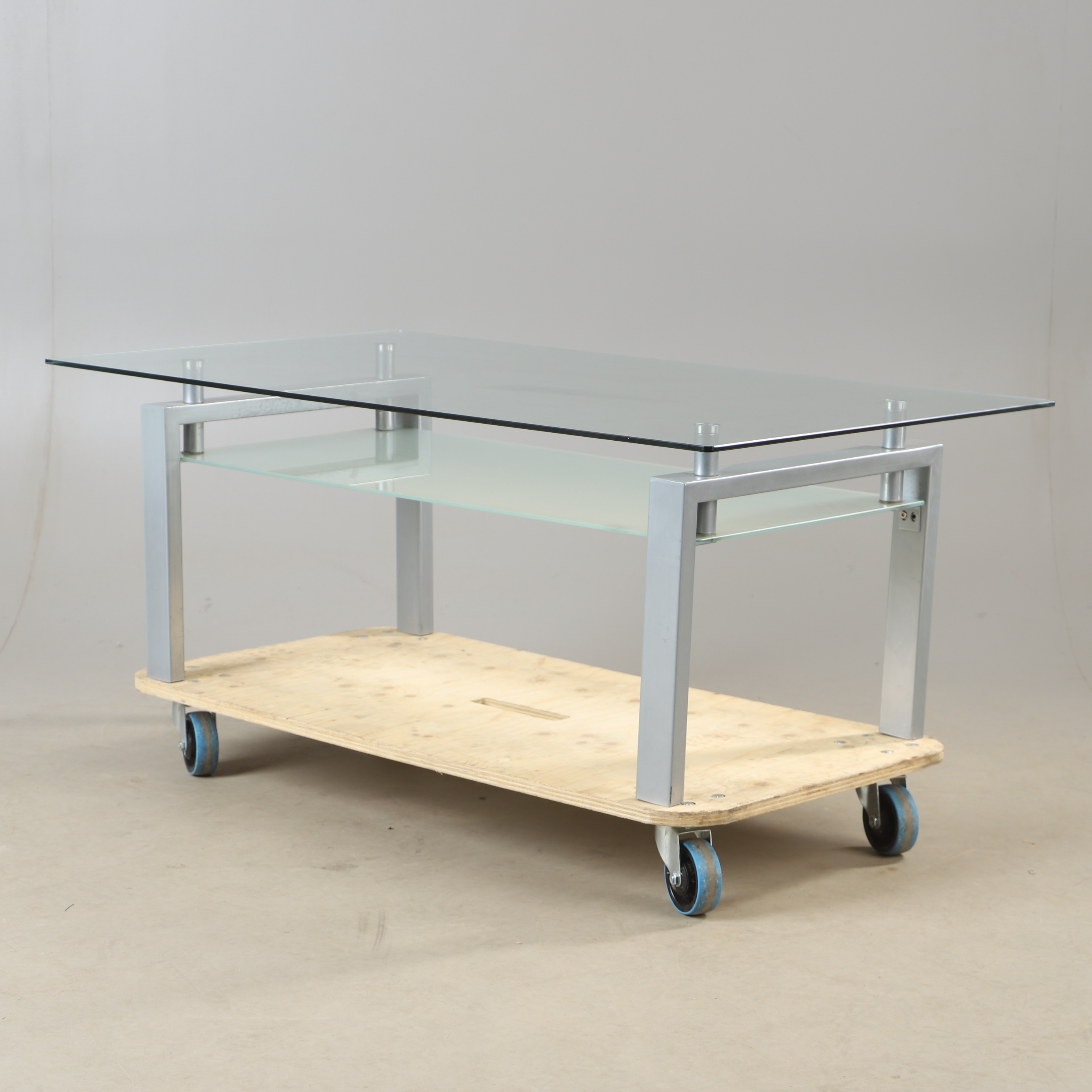 SOFFBORD, glas och metall, 1900/2000-tal.