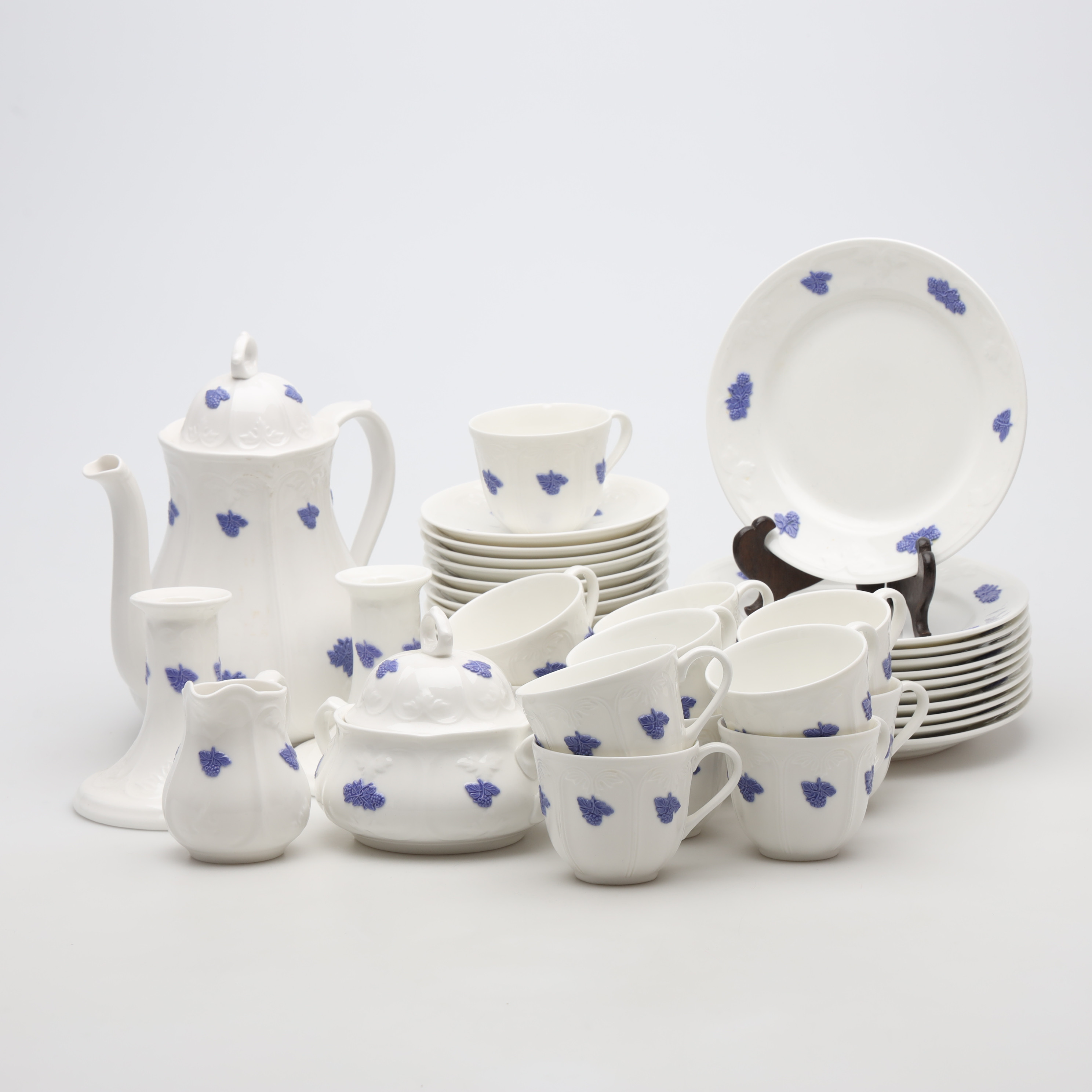 KAFFESERVIS, 45 delar, porslin, "Blå blom", Gustavsberg.