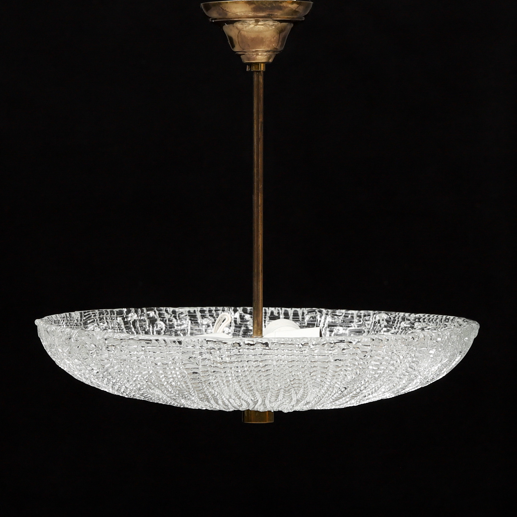 CARL FAGERLUND. Taklampa, Orrefors, 1950/60-tal.